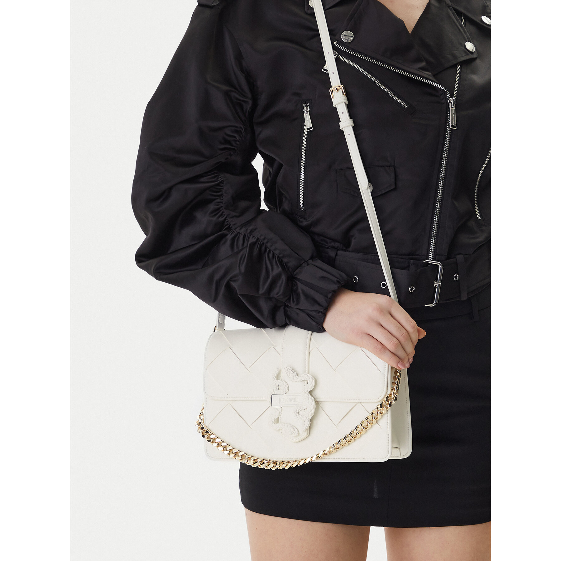 Τσάντα Just Cavalli 80RA4BM1 ZSD88 Λευκό