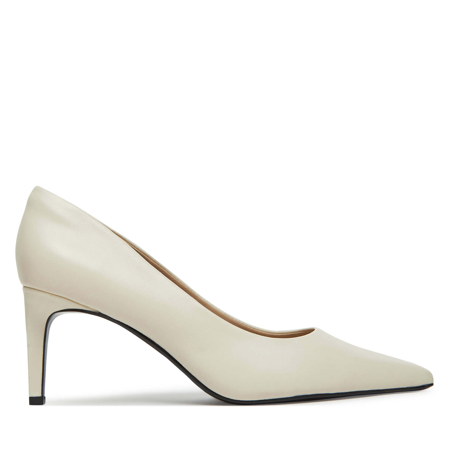 Scarpe stiletto Calvin Klein Pump 70 Pointy Hw Bar Lth HW0HW02561 Écru