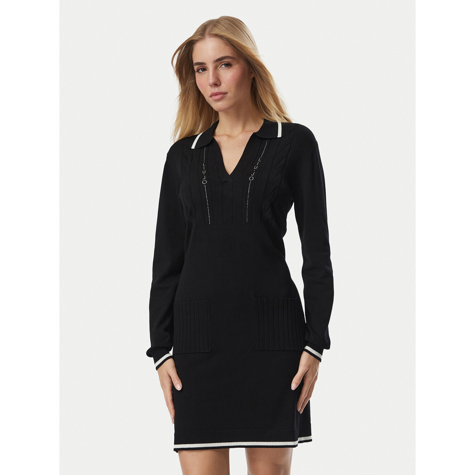 Liu Jo Strickkleid TF6271 MS63L Schwarz Regular Fit