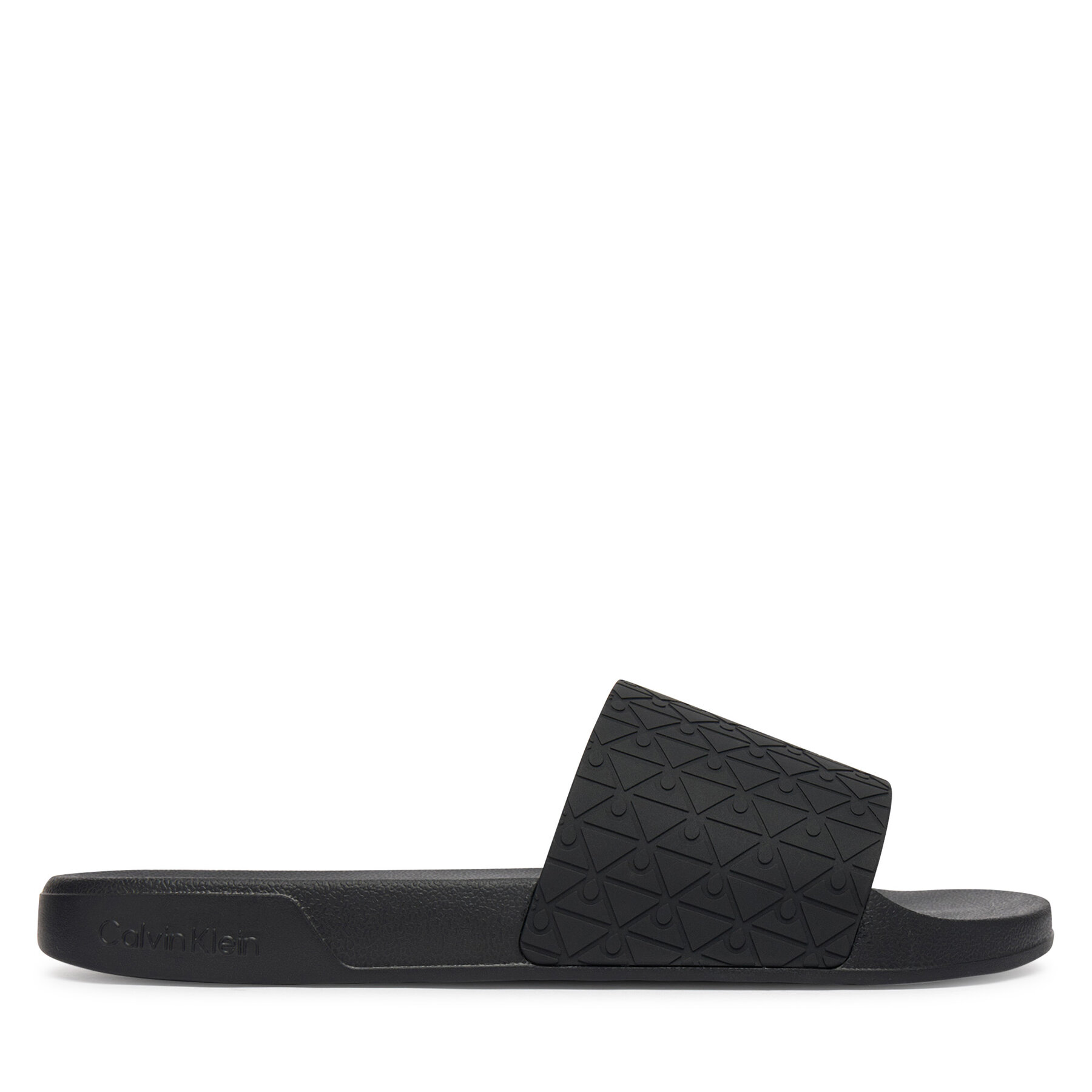 Şlapi Calvin Klein Ess Slid Pu Aop HM0HM02110 Negru