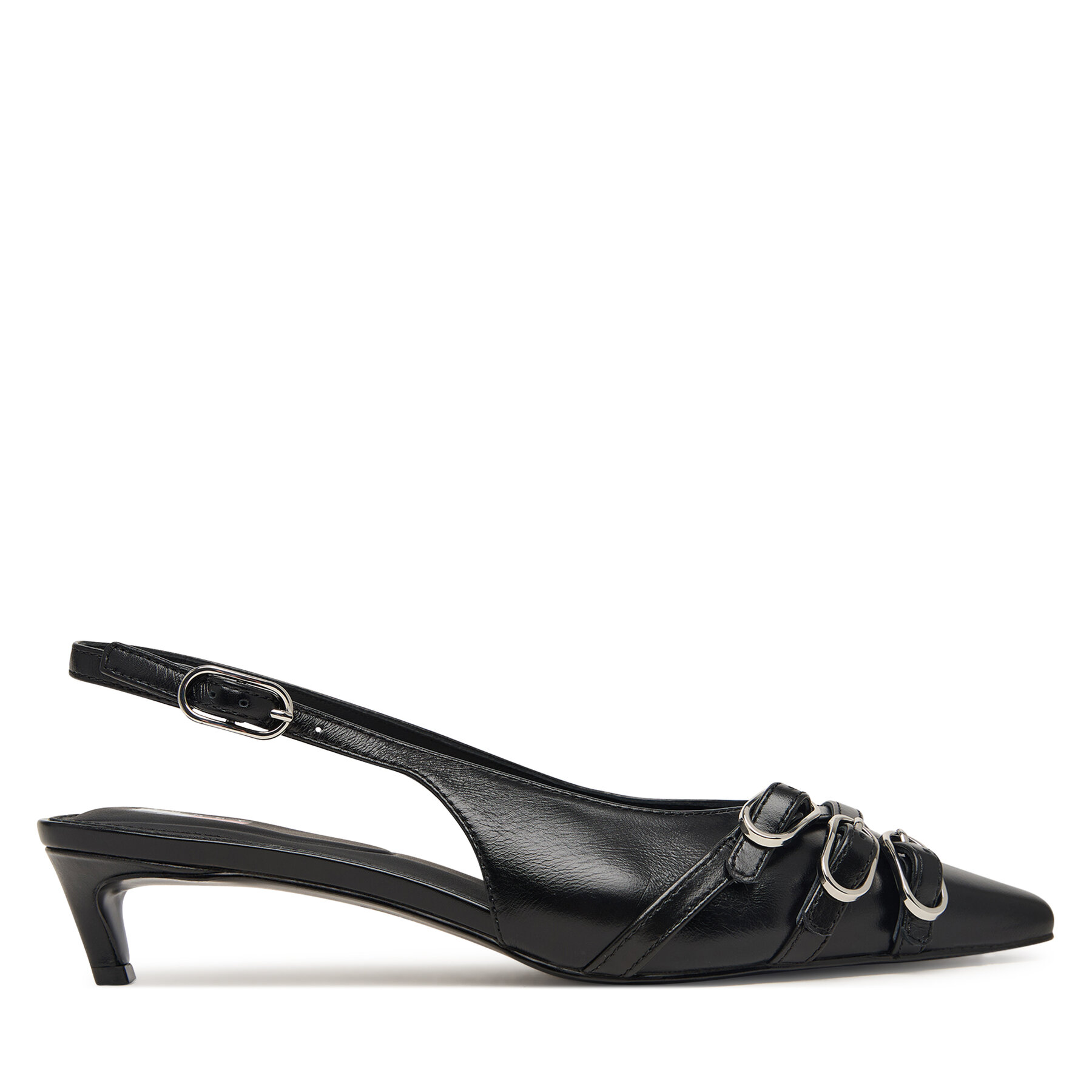 Lodičky Tommy Jeans Tjw Sling Back Kitten Heels EN0EN03171 Čierna