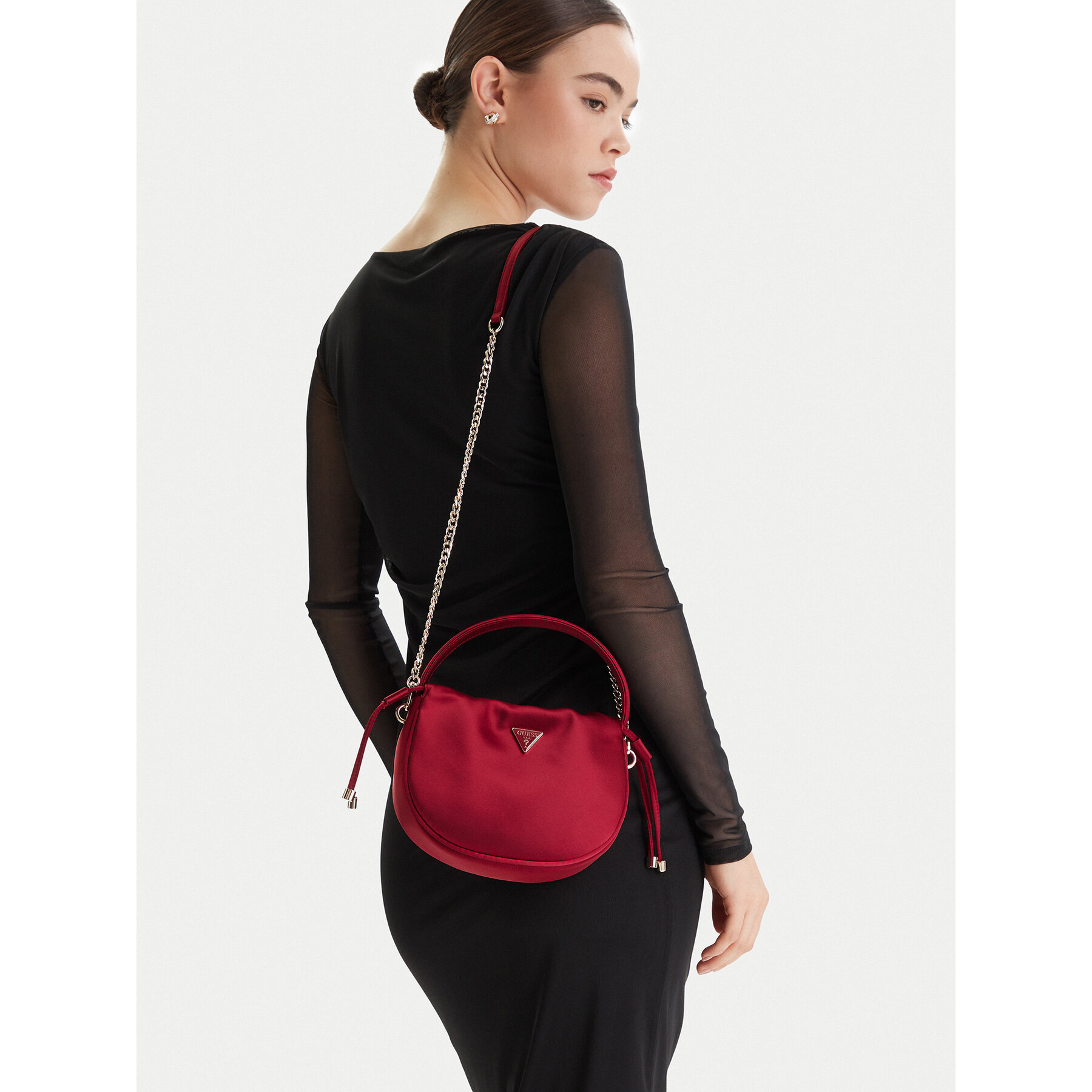 Ročna torba Guess Elsie Mini HWSE96 50750 Bordo rdeča