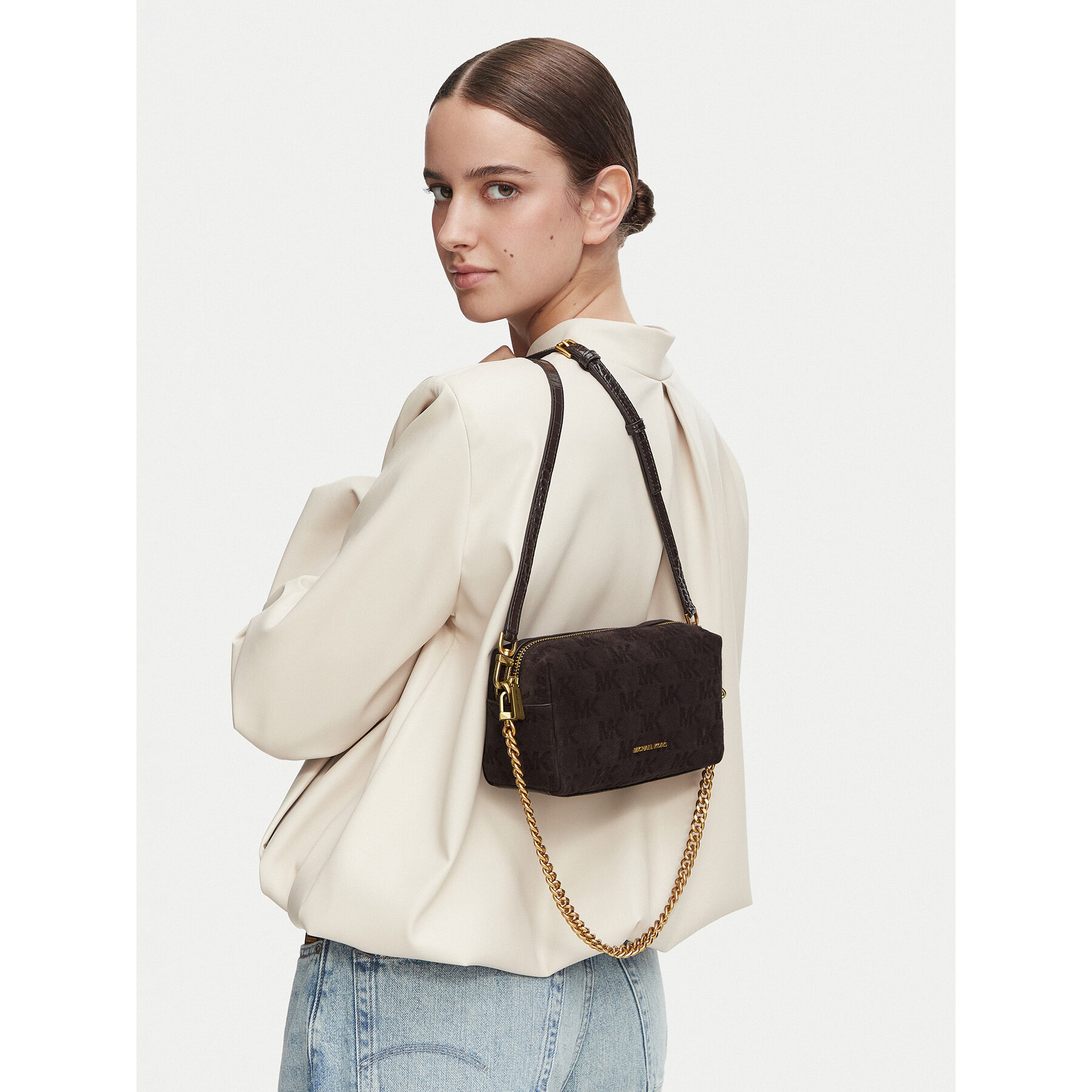 Geantă MICHAEL Michael Kors Bryant 32F6AYTC5S Maro închis