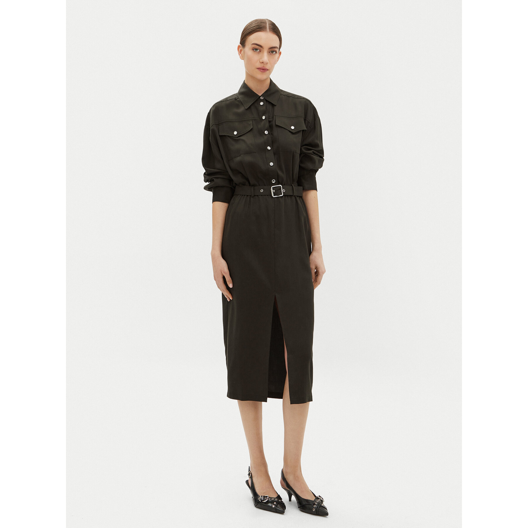 PINKO Kleid für den Alltag Affettatrice 104147 Grün Regular Fit