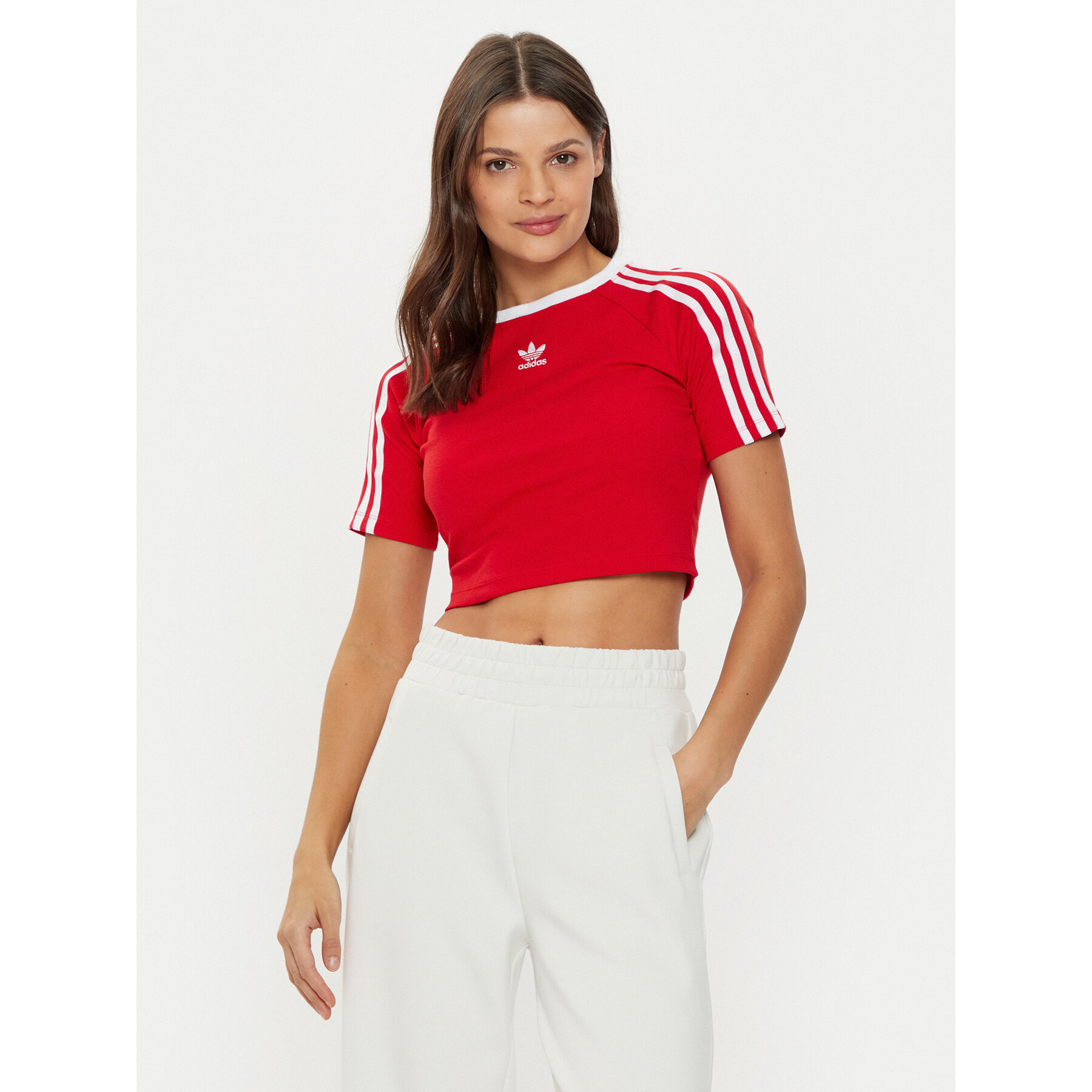 adidas T-Shirt 3-Stripes Baby JD0303 Κόκκινο Slim Fit