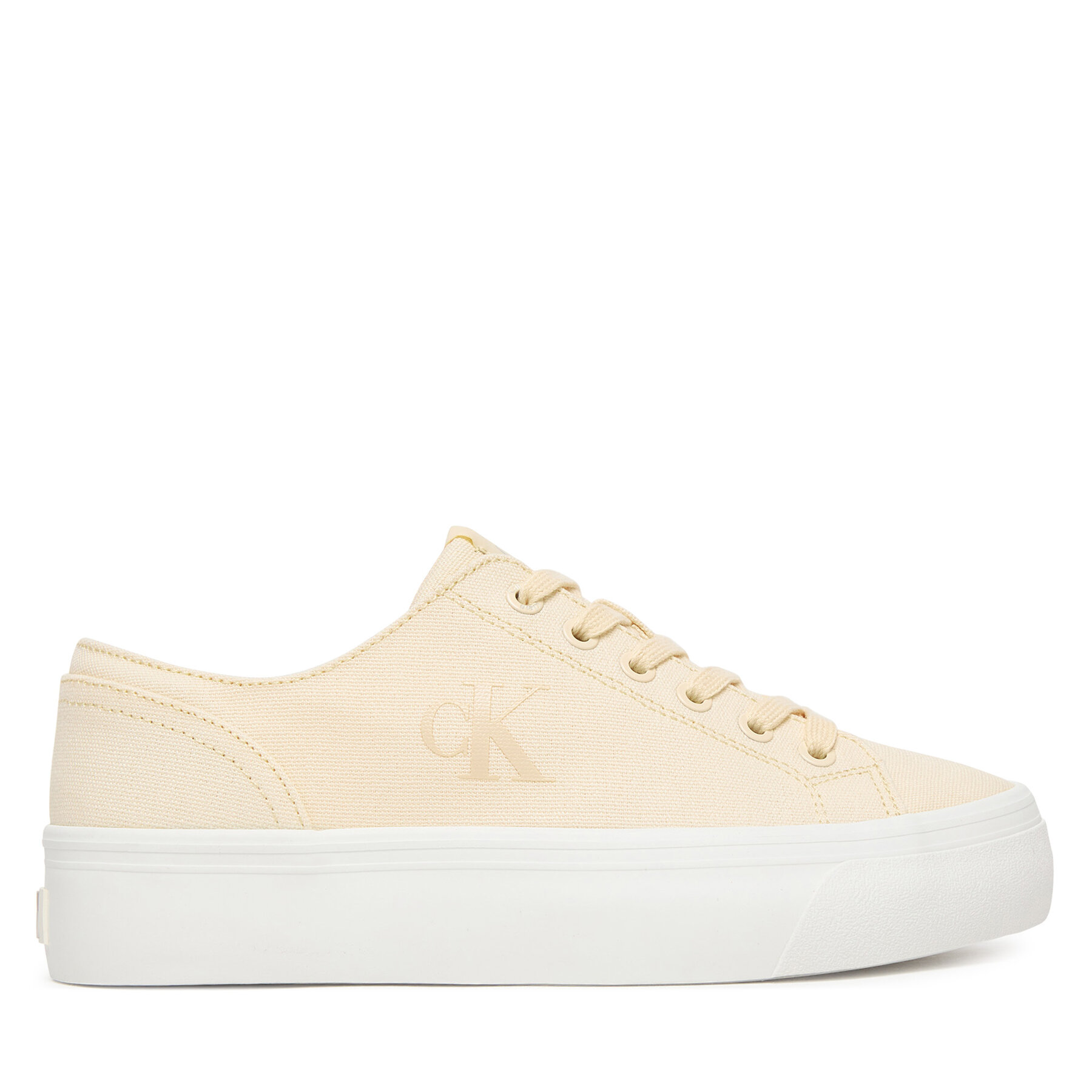 Superge Calvin Klein Vulc Flatform Low Canvas Mg YW0YW01763 Écru