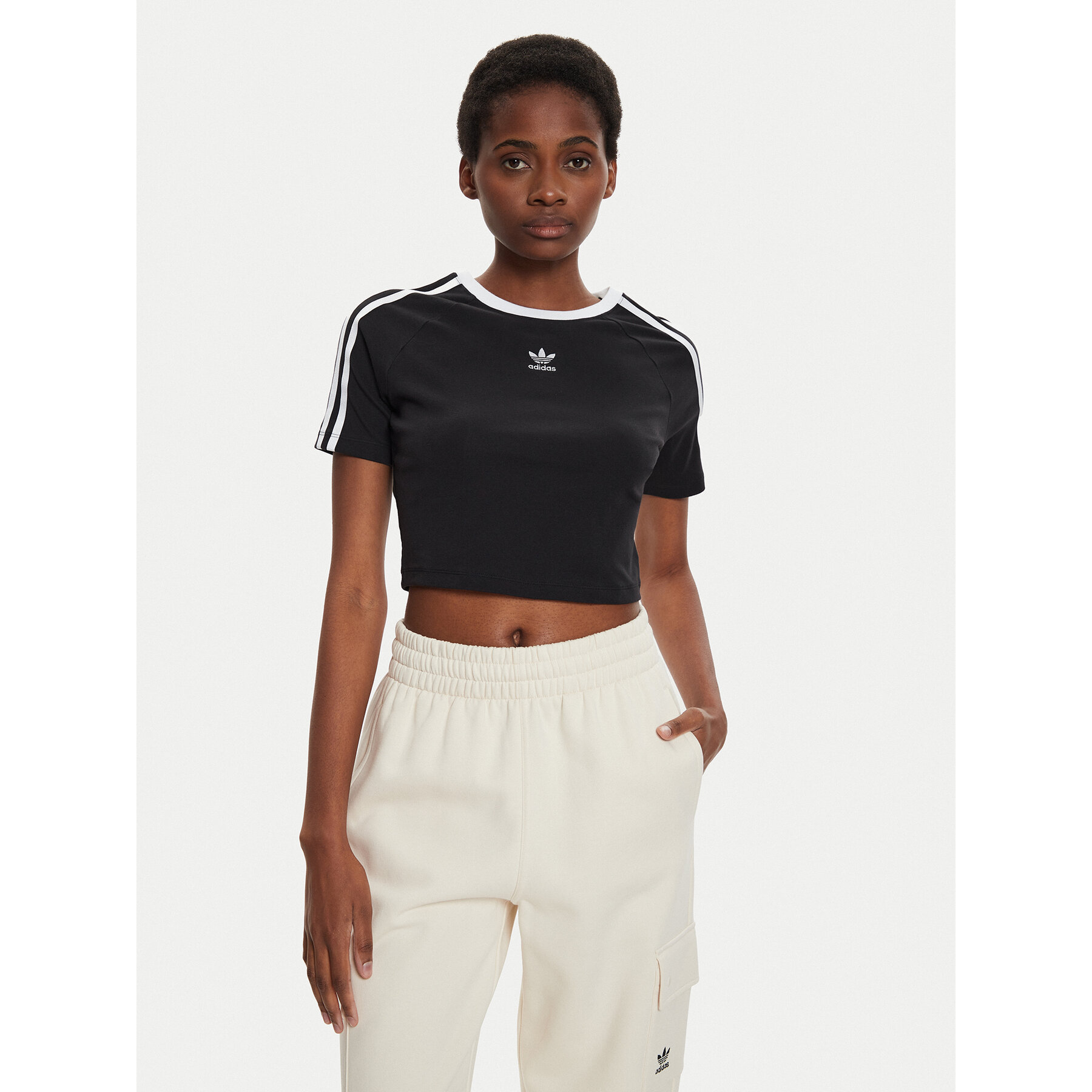 adidas T-Shirt 3-Stripes Baby IU2532 Μαύρο Slim Fit