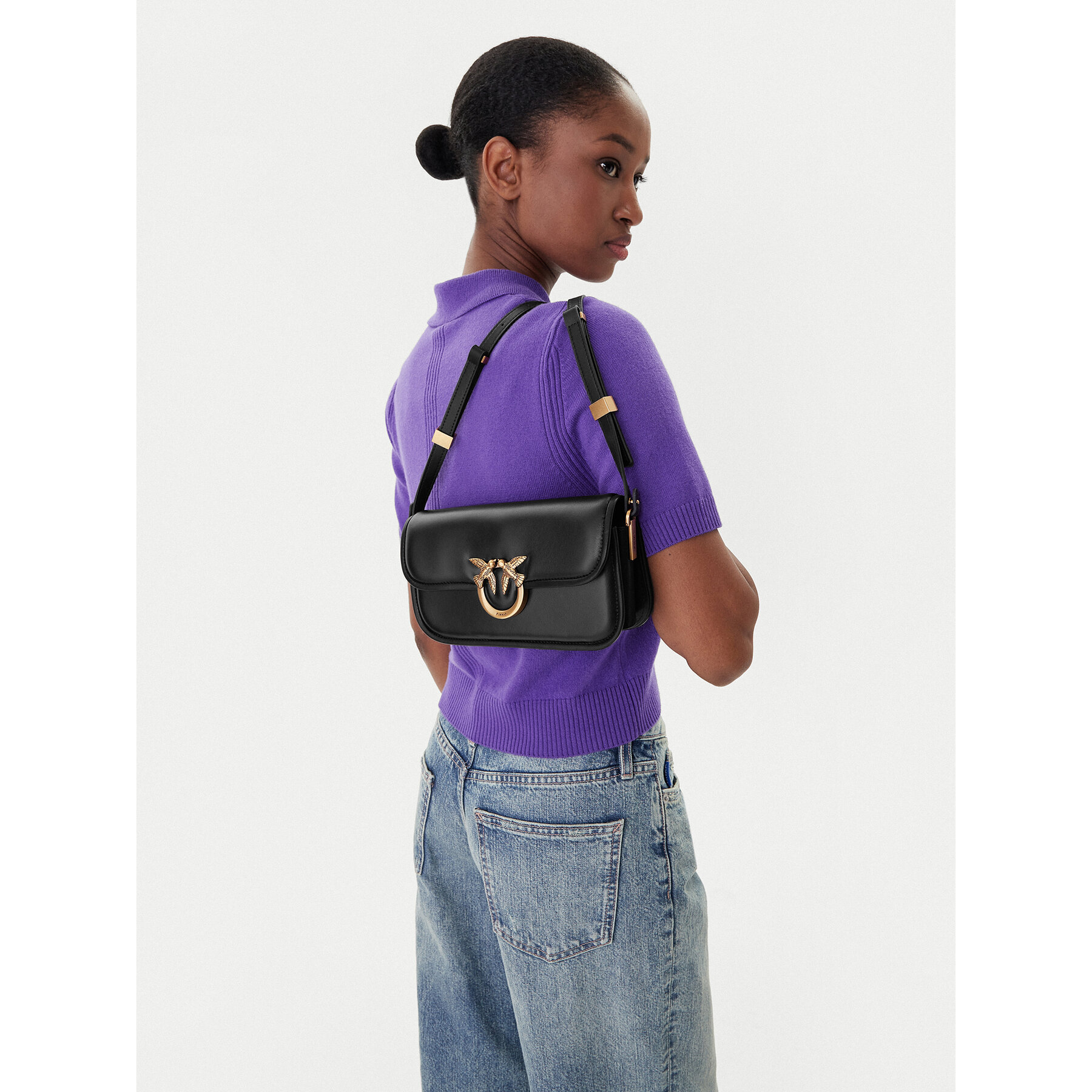 Дамска чанта PINKO Love Box Baguette Al 25-26 PLTT 105083 A26L Черен