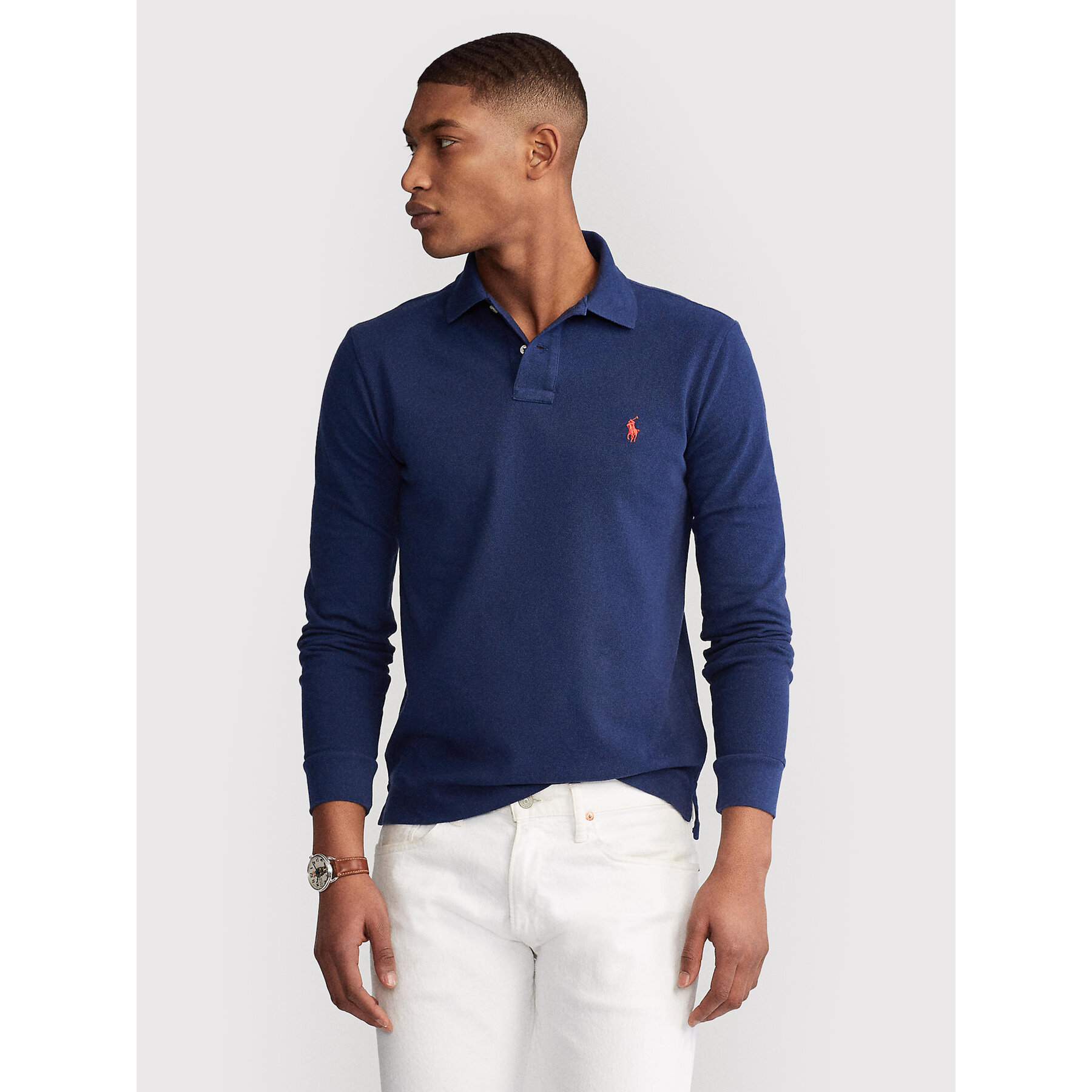 Polo Ralph Lauren Polo majica 710681126038 Mornarsko modra Slim Fit