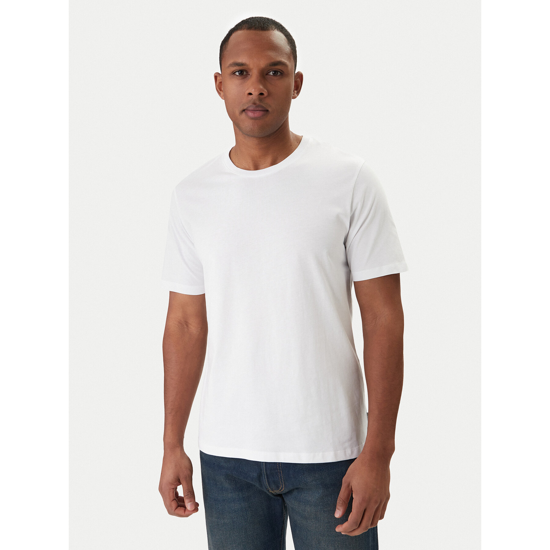 Jack & Jones Majica Basic 12156101 Bela Slim Fit