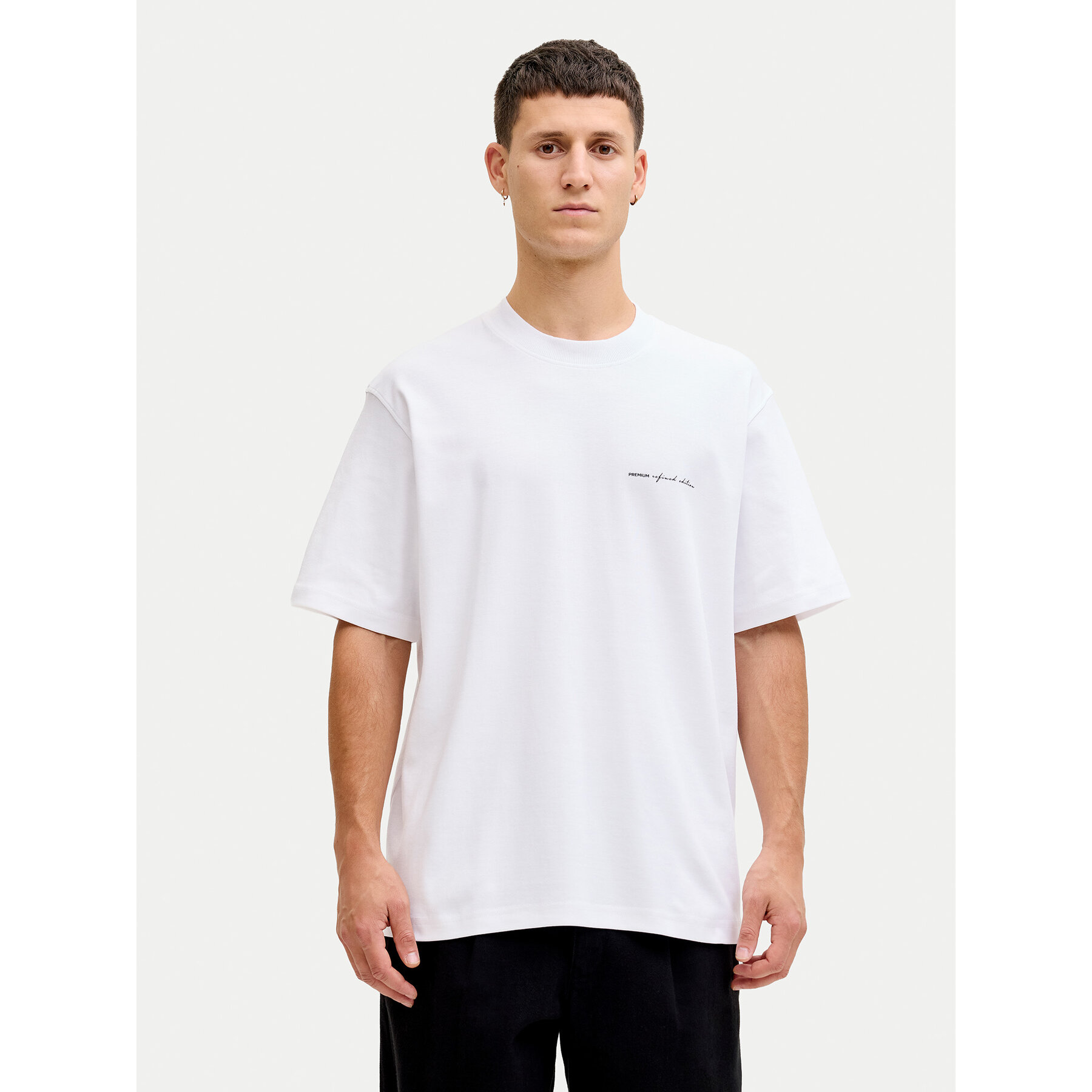 Jack & Jones T-shirt Owen S 12292397 Bijela Relaxed Fit