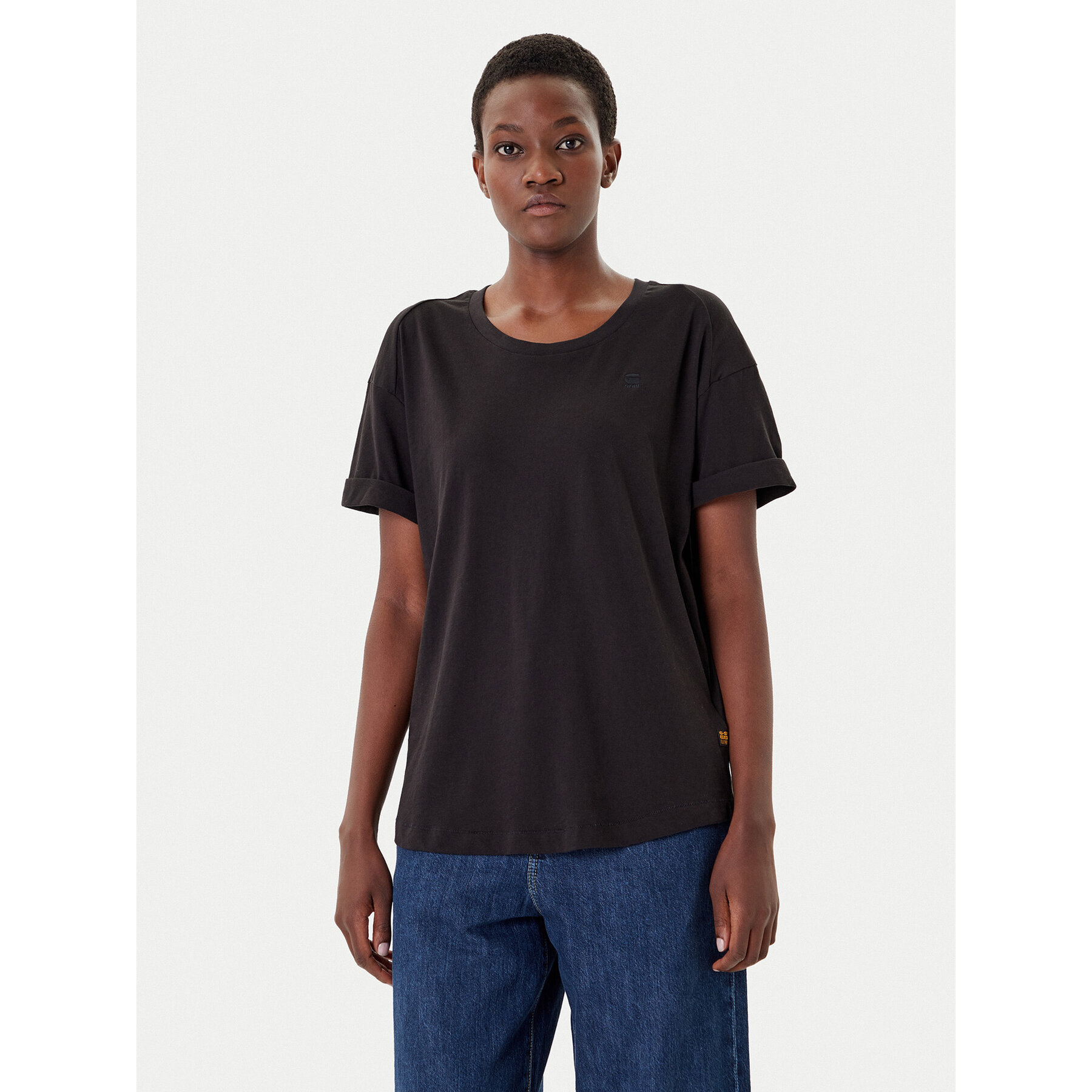 G-Star Raw T-Shirt Rolled Up D24524-4107 Schwarz Loose Fit