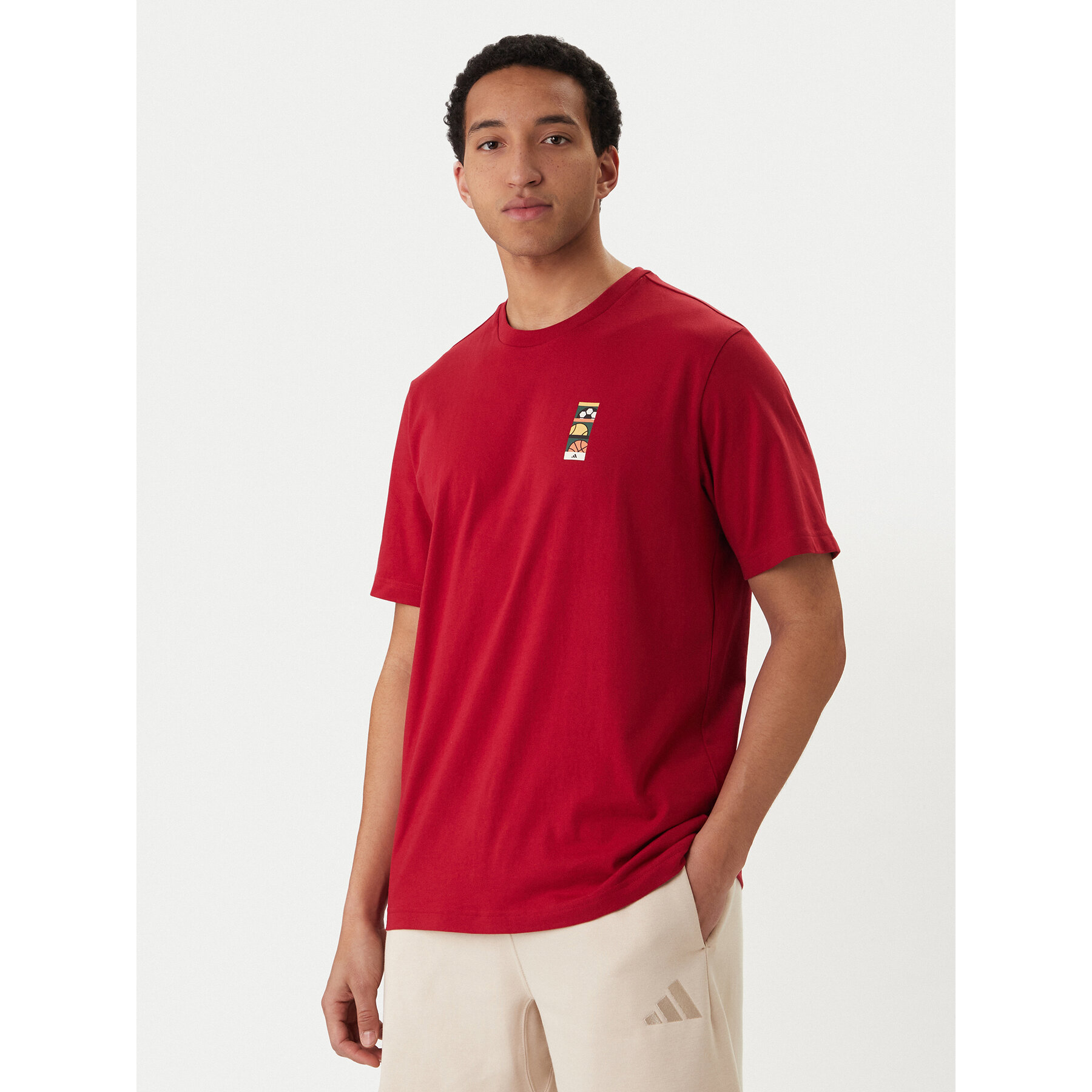 adidas T-Shirt Memories Of Sport Poster Graphic KB2508 Rot Regular Fit