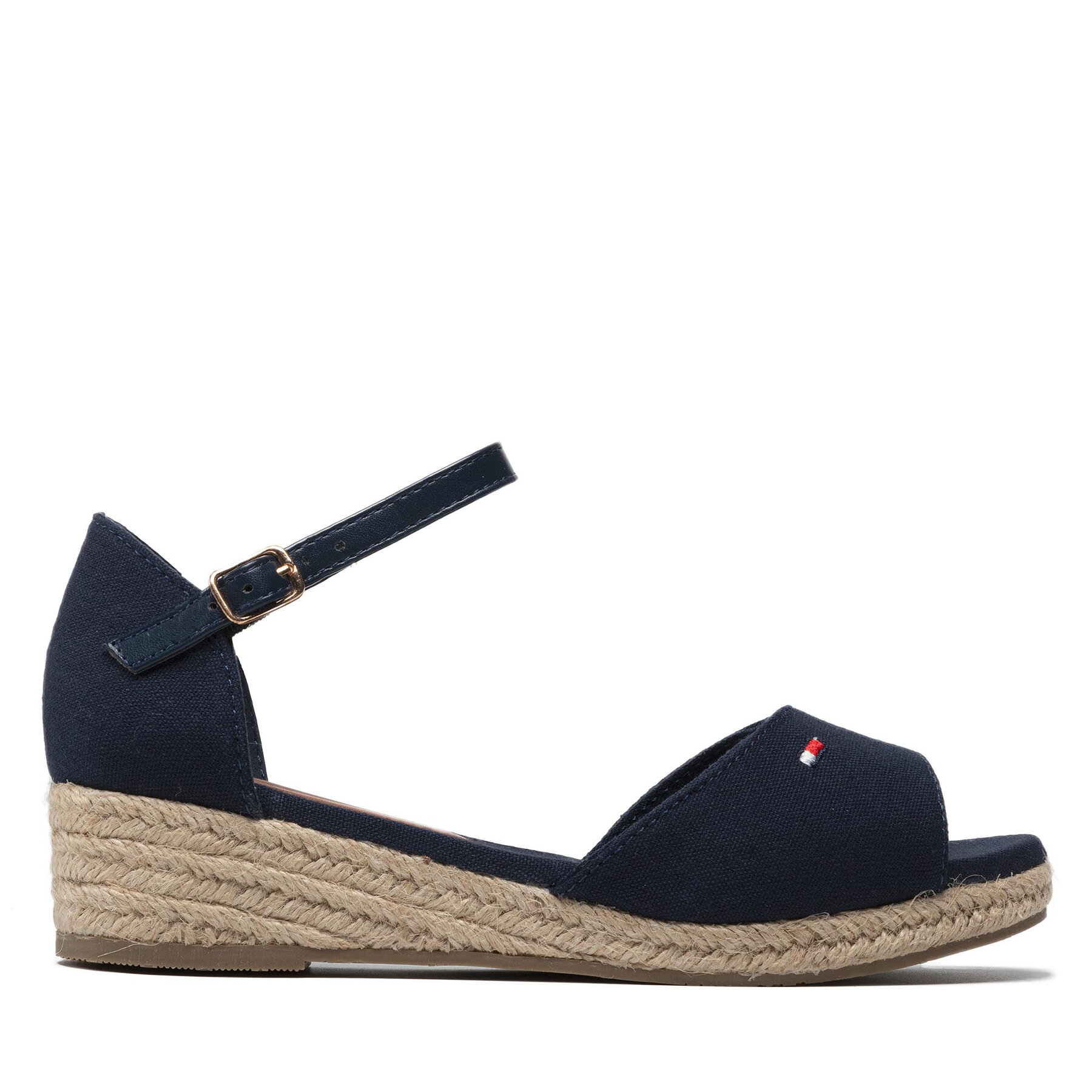 Espadrilky Tommy Hilfiger Rope Wedge Sandal T3A7-32185-0048 M Tmavomodrá
