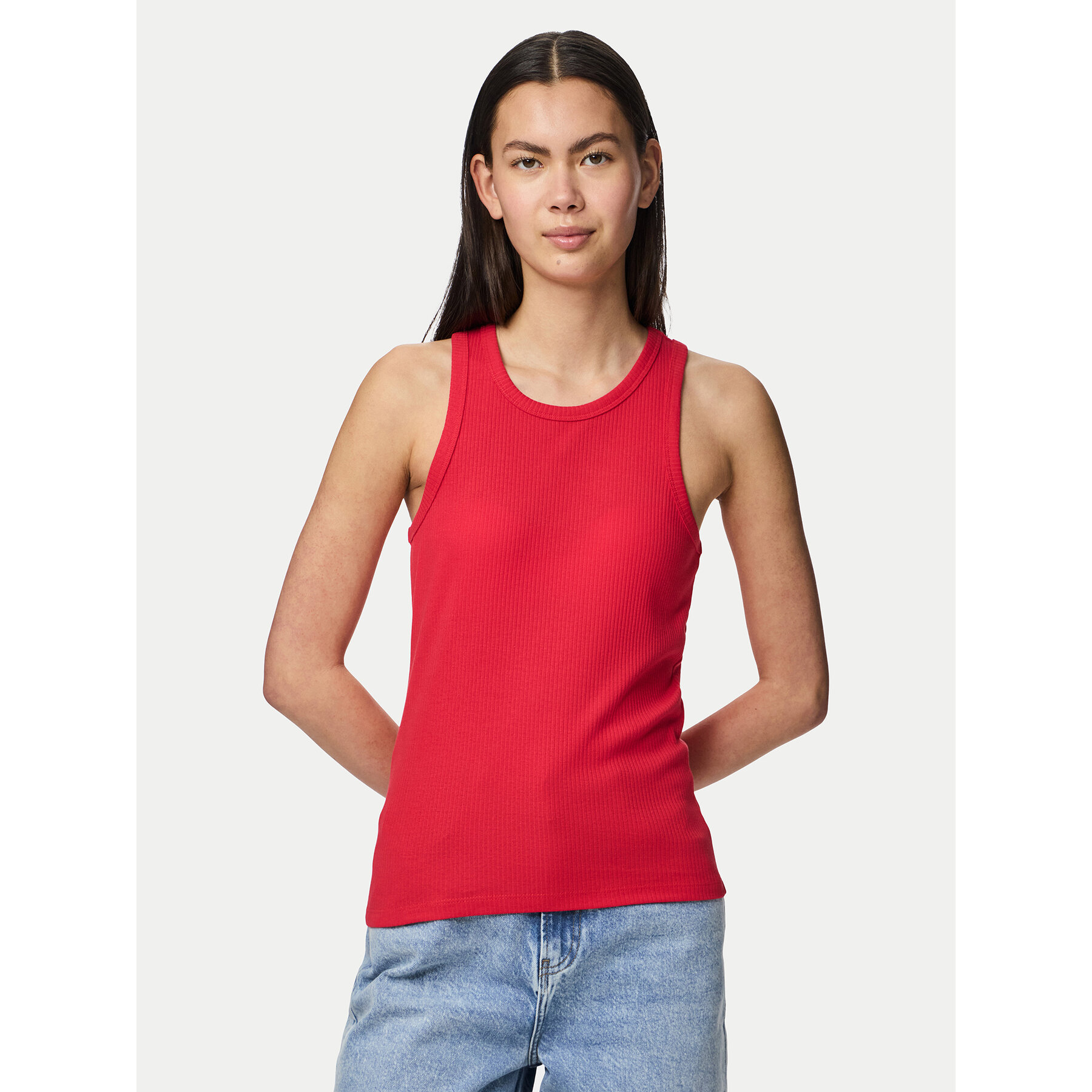 Pieces Top Ruka 17133673 Rosso Slim Fit