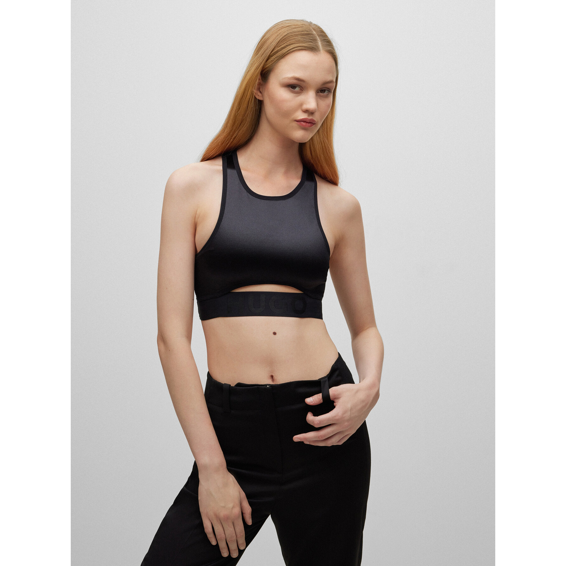 Hugo Τοπ 50483533 Μαύρο Extra Slim Fit