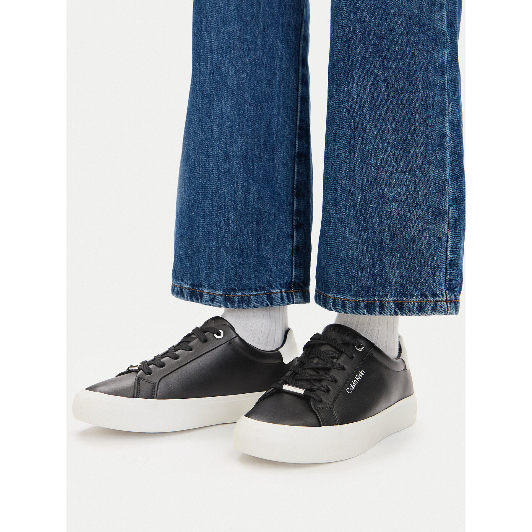 Tenisice Calvin Klein Vulc Lace Up Lth/Moire Bt HW0HW02747 Crna