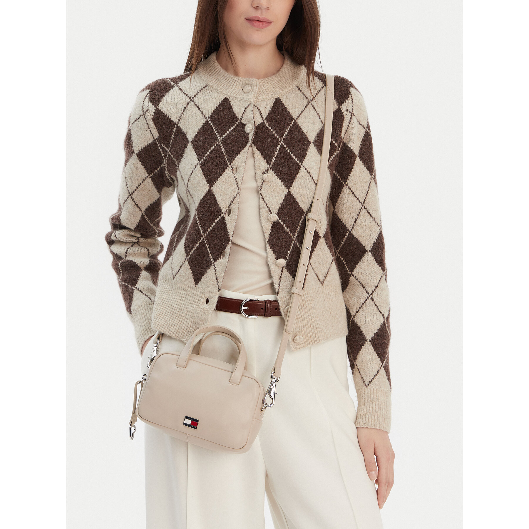 Τσάντα Tommy Jeans Tjw City Trunk Crossover AW0AW18084 Κρεμ