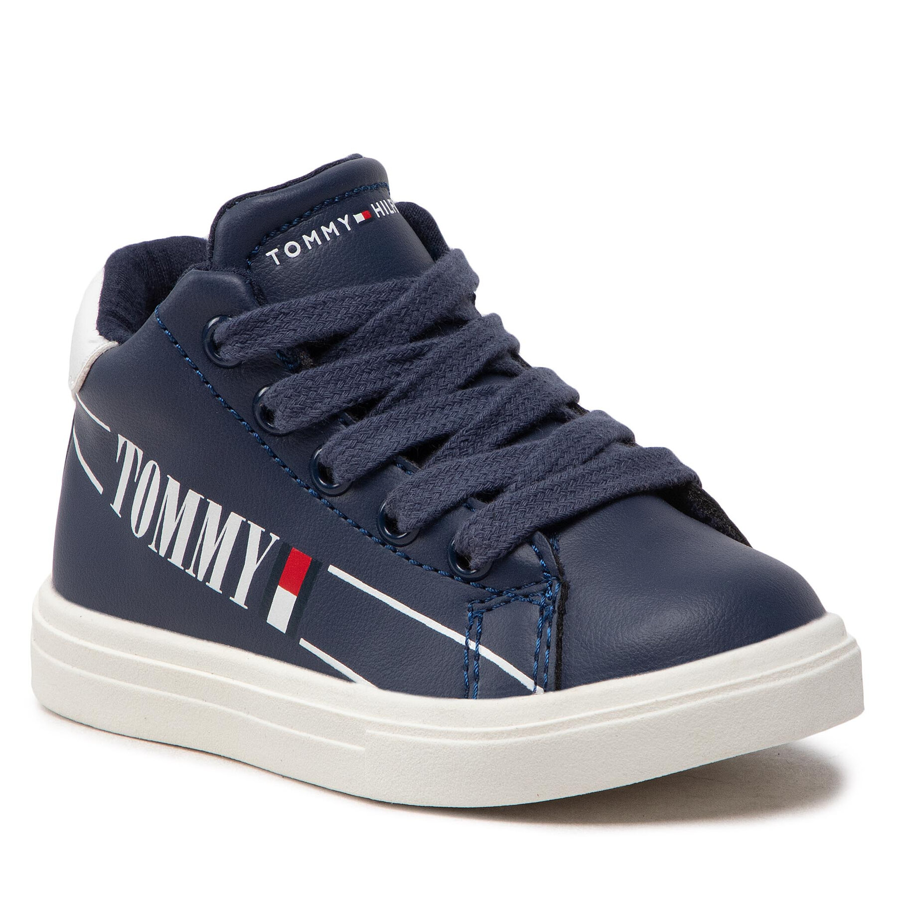 Sneakers Tommy Hilfiger High Top Lace-Up T1B9-32459-1431 M Blue/White X007 altele-Ghete imagine super redus 2022