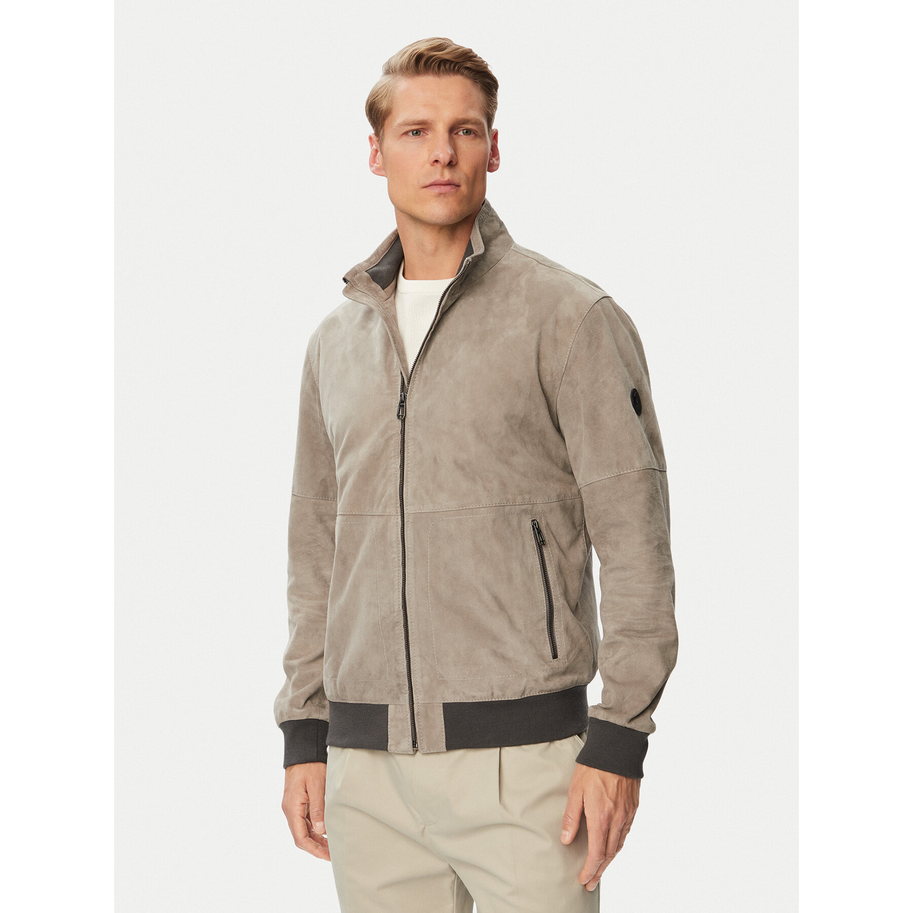 JOOP! Lederjacke Cosmo 80100853 Grau Regular Fit