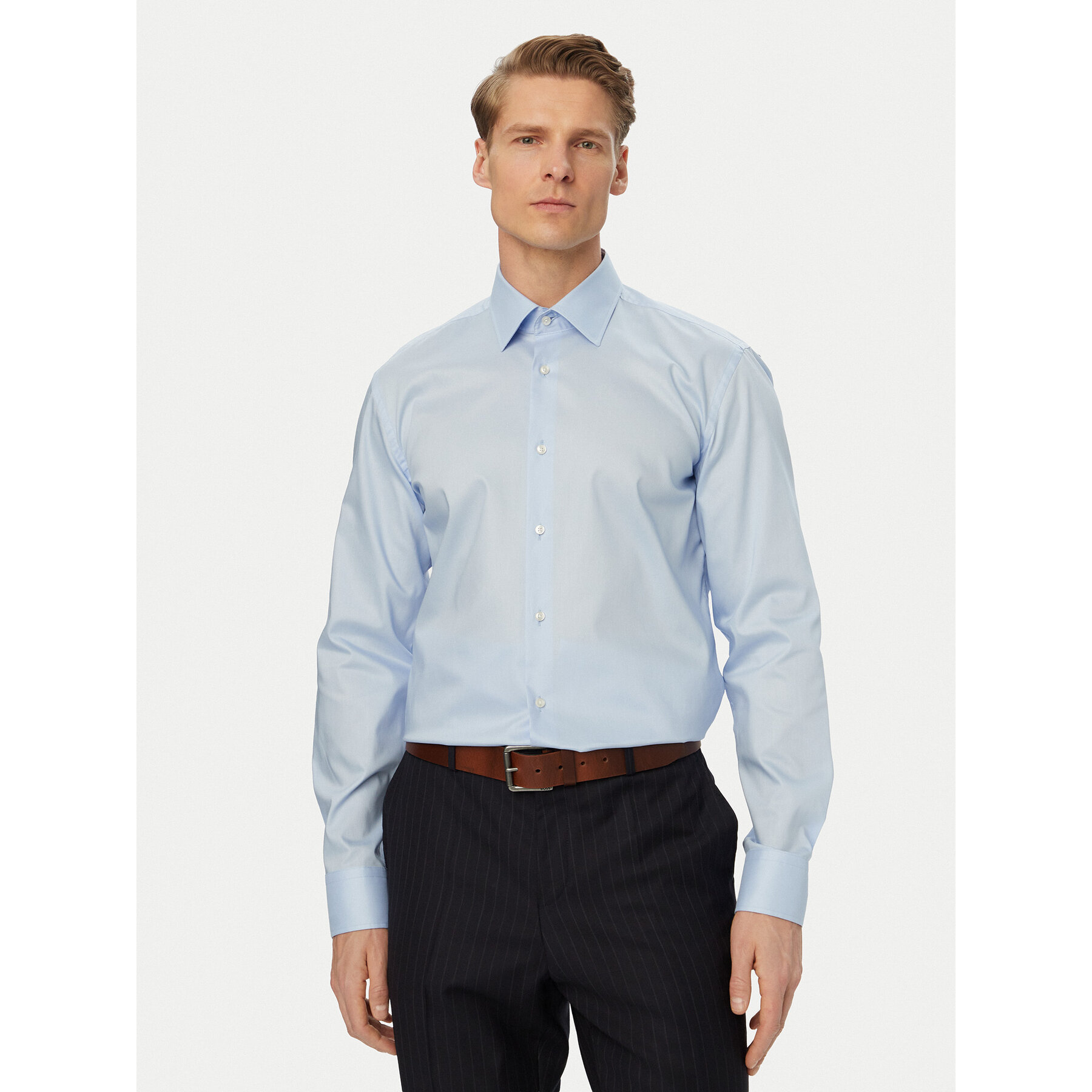 BOSS Hemd H-Hank 50560704 Hellblau Slim Fit