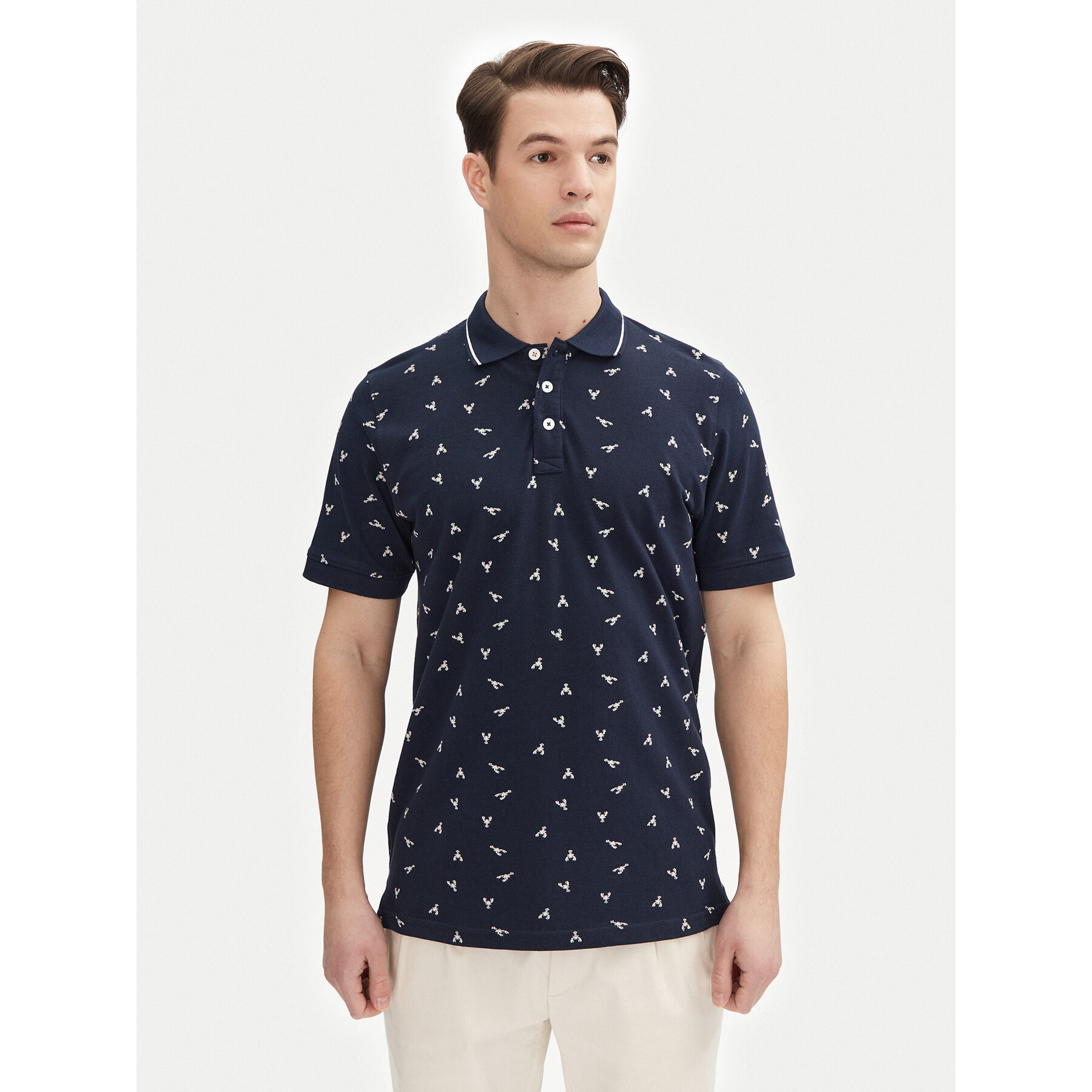 INDICODE Pólóing Lobster 41-155 Sötétkék Regular Fit
