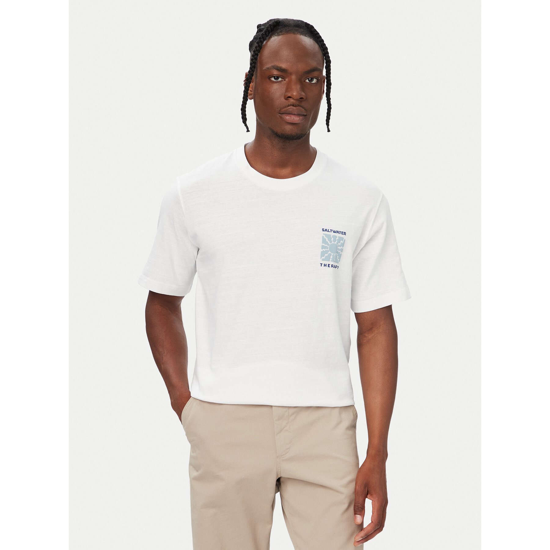 Jack & Jones T-shirt Jake 12294944 Bijela Relaxed Fit