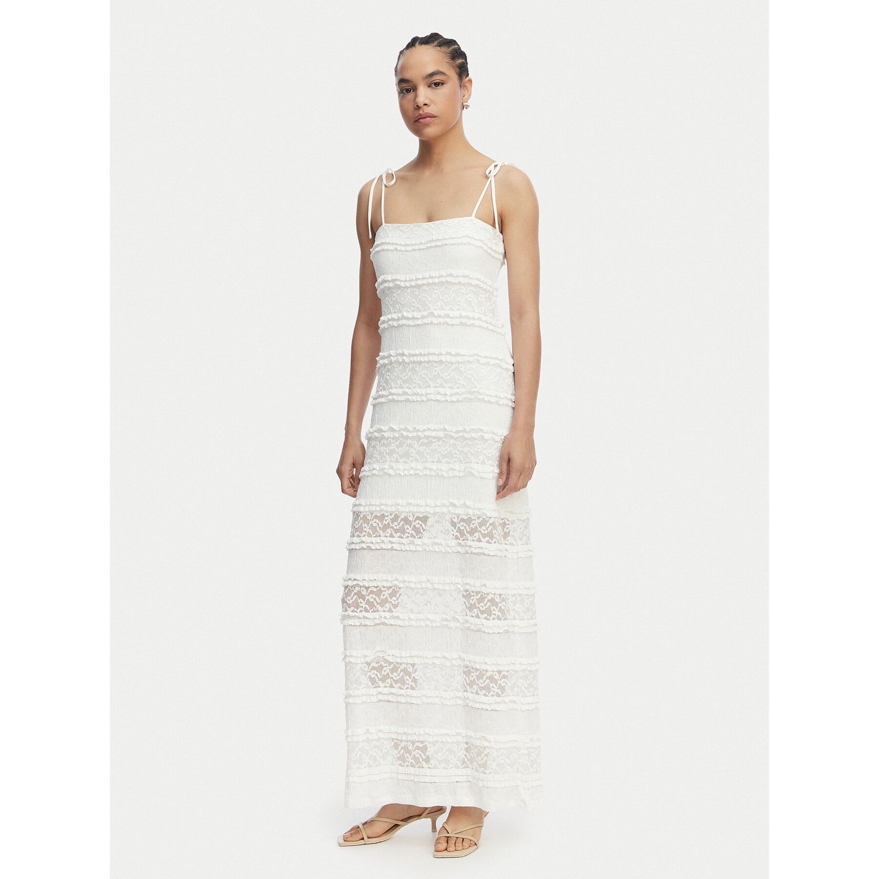 Vero Moda Abendkleid Lucia 10348443 Creme Regular Fit