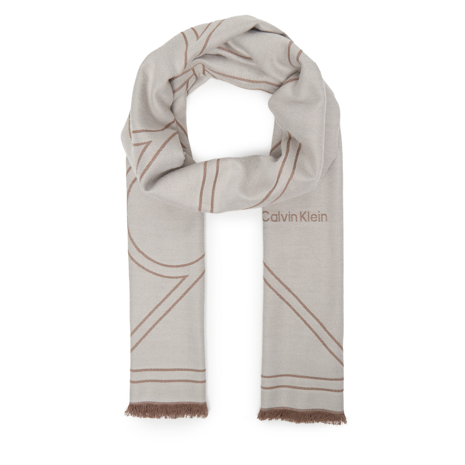 Ruta Calvin Klein Emblem Repeat Lw Shawl W Fringes LV04F8074G Bela