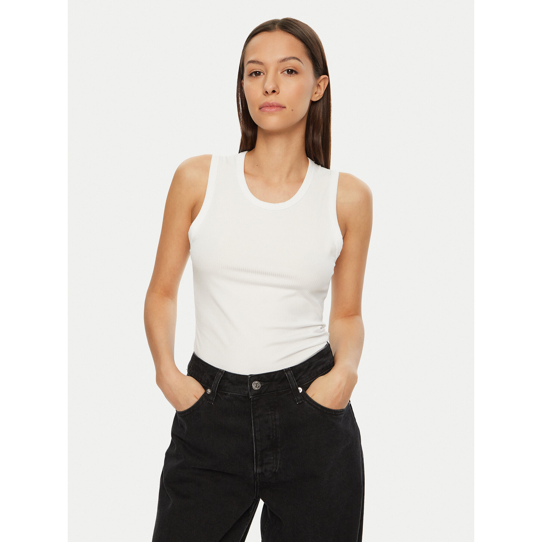 Calvin Klein Felső K20K208054 Fehér Slim Fit