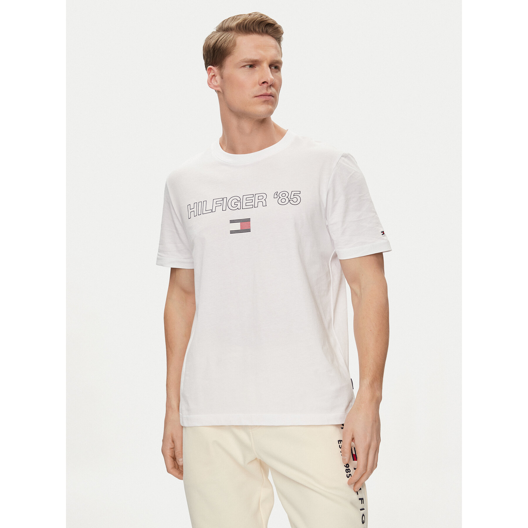 Tommy Hilfiger T-Shirt 85' MW0MW34427 Λευκό Regular Fit