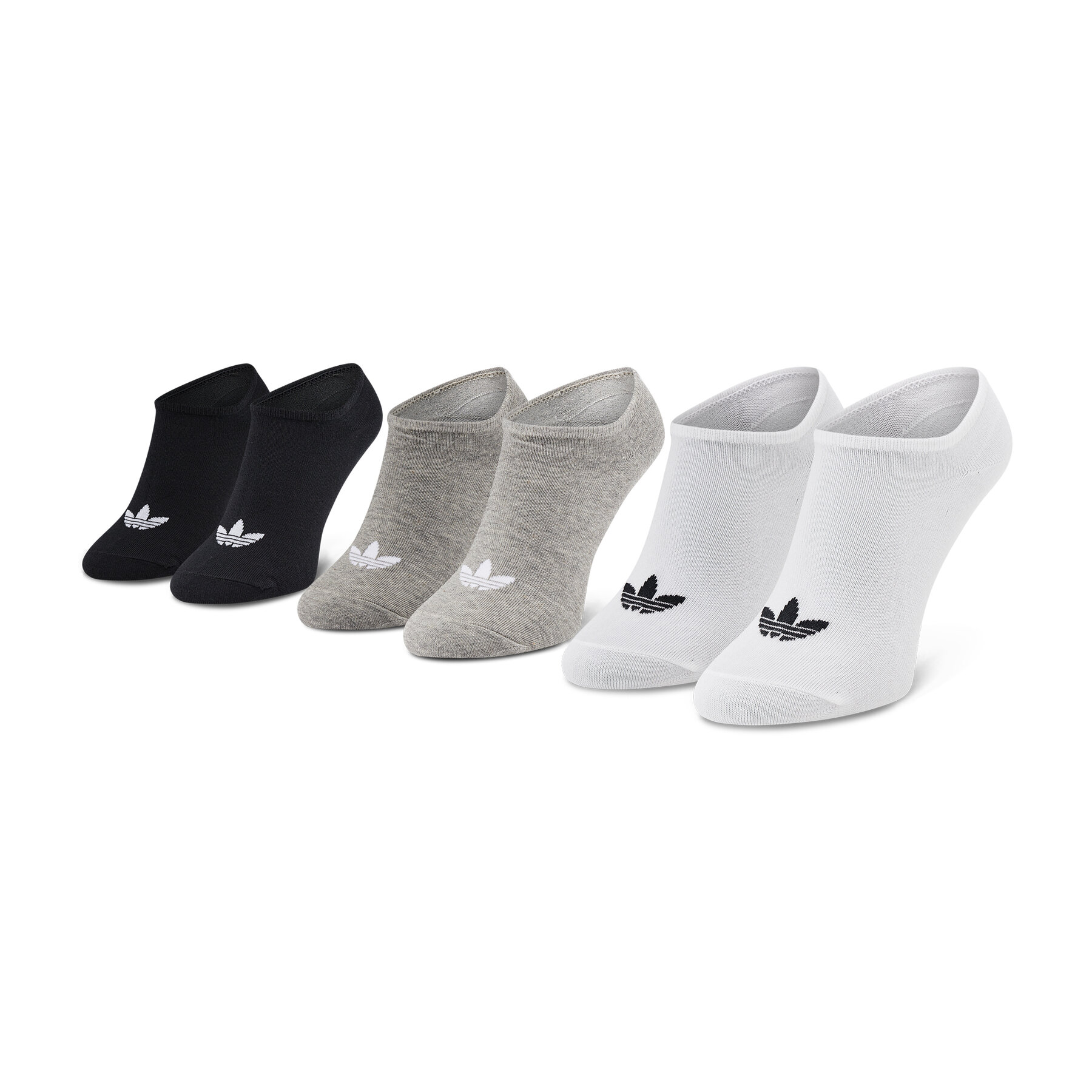3 pares de calcetines cortos unisex adidas Trefoil Liner FT8524 Blanco