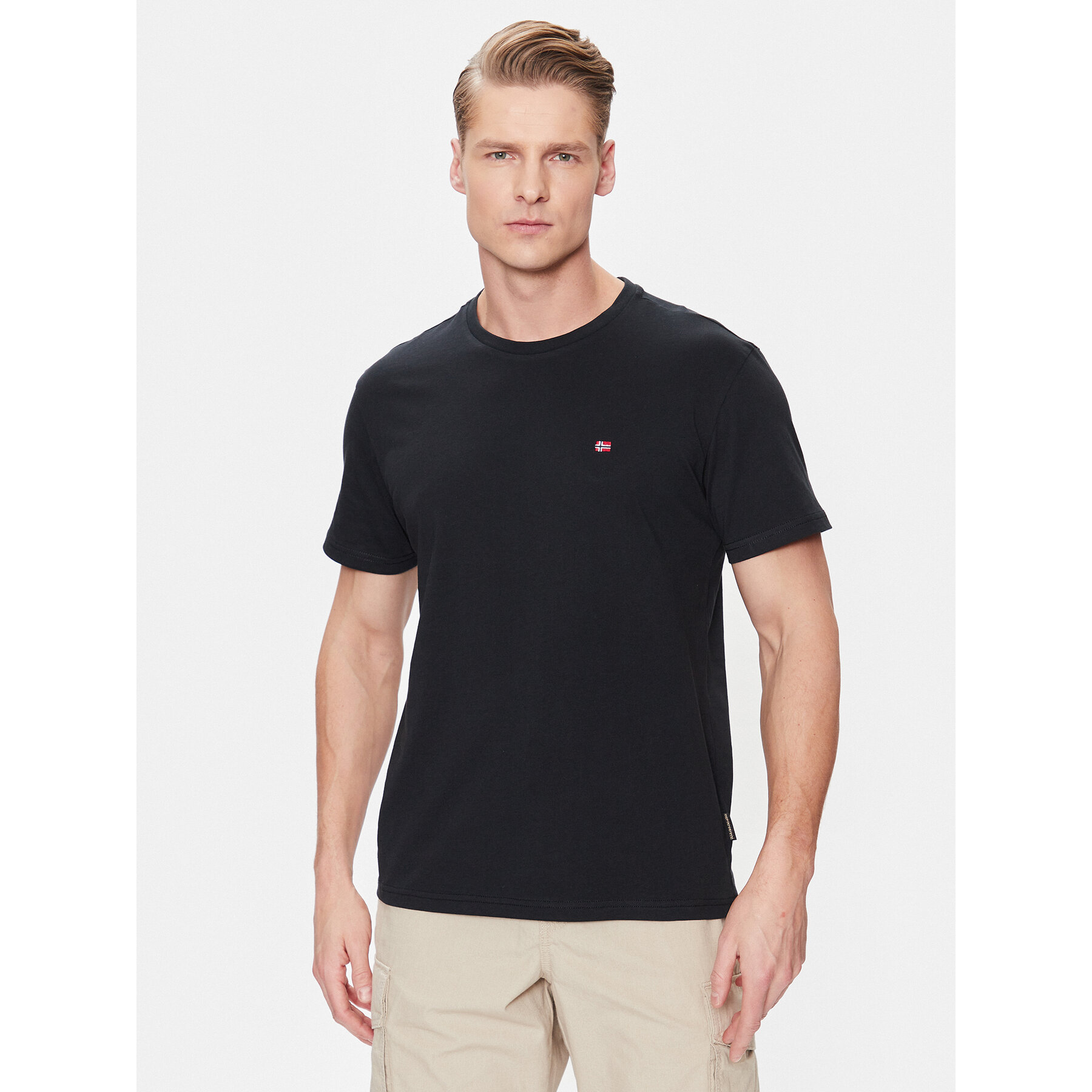 Napapijri T-Shirt Salis NP0A4H8D Μαύρο Regular Fit