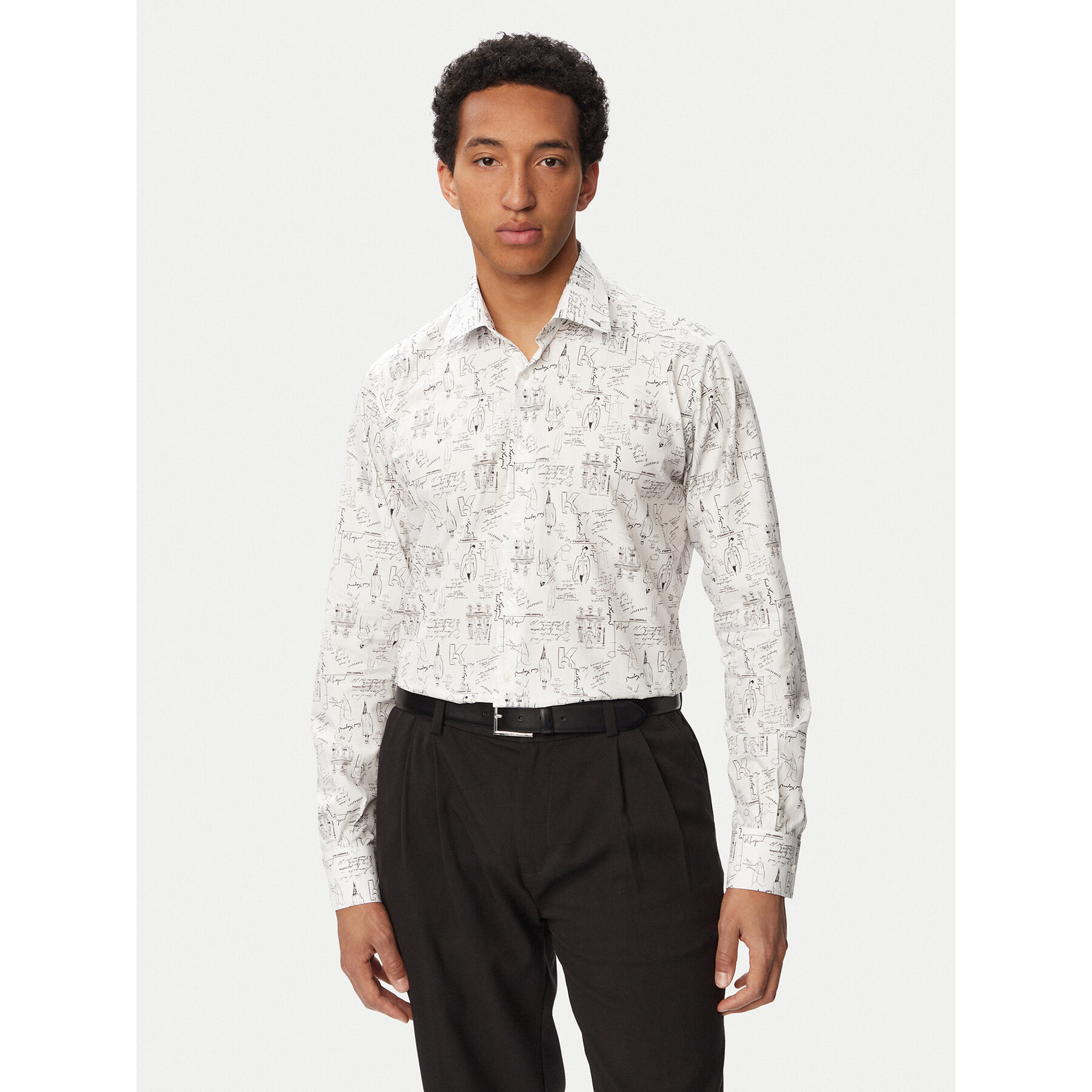 KARL LAGERFELD Hemd 605000 563613 Weiß Regular Fit