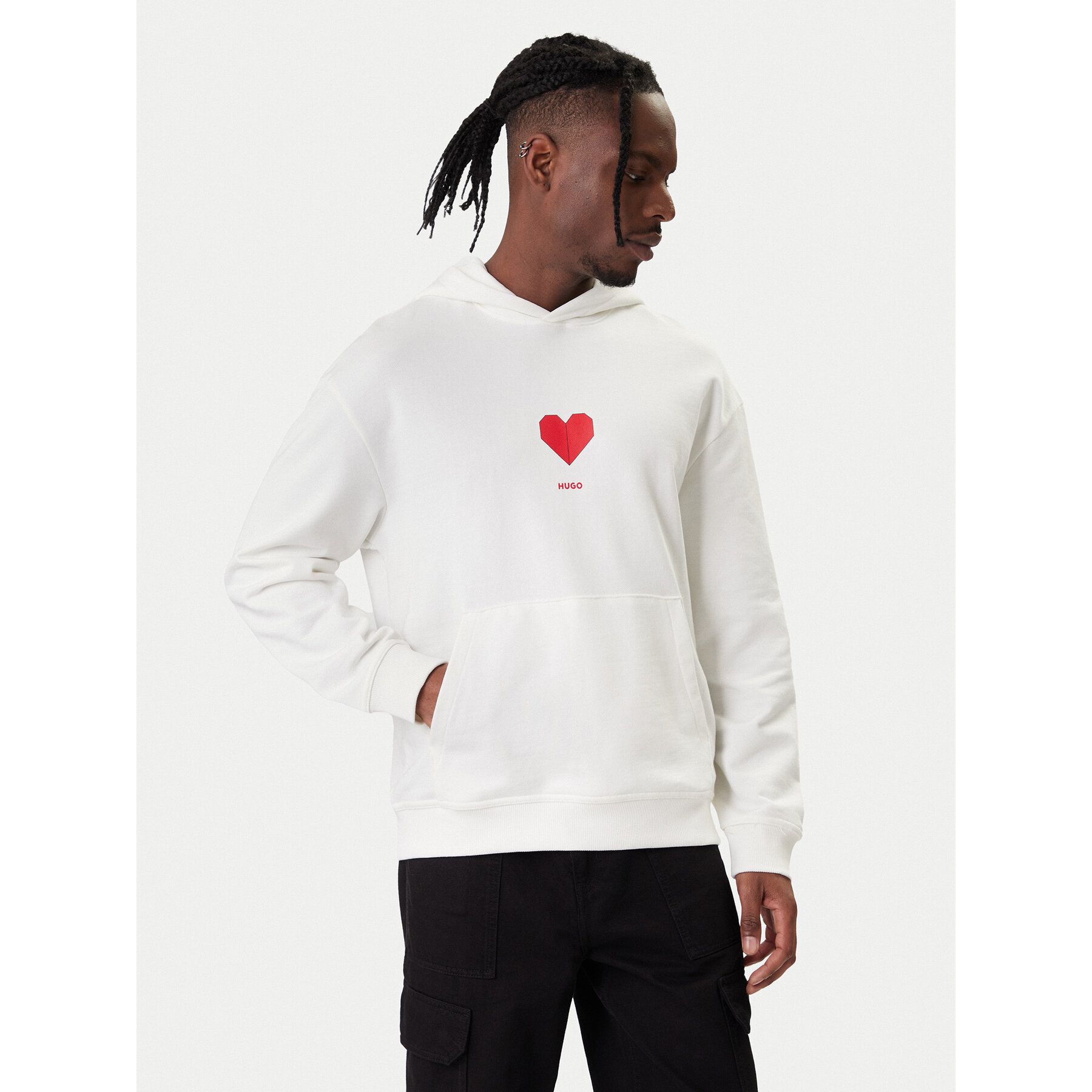 HUGO Sweatshirt Dalentinos 50554025 Weiß Relaxed Fit