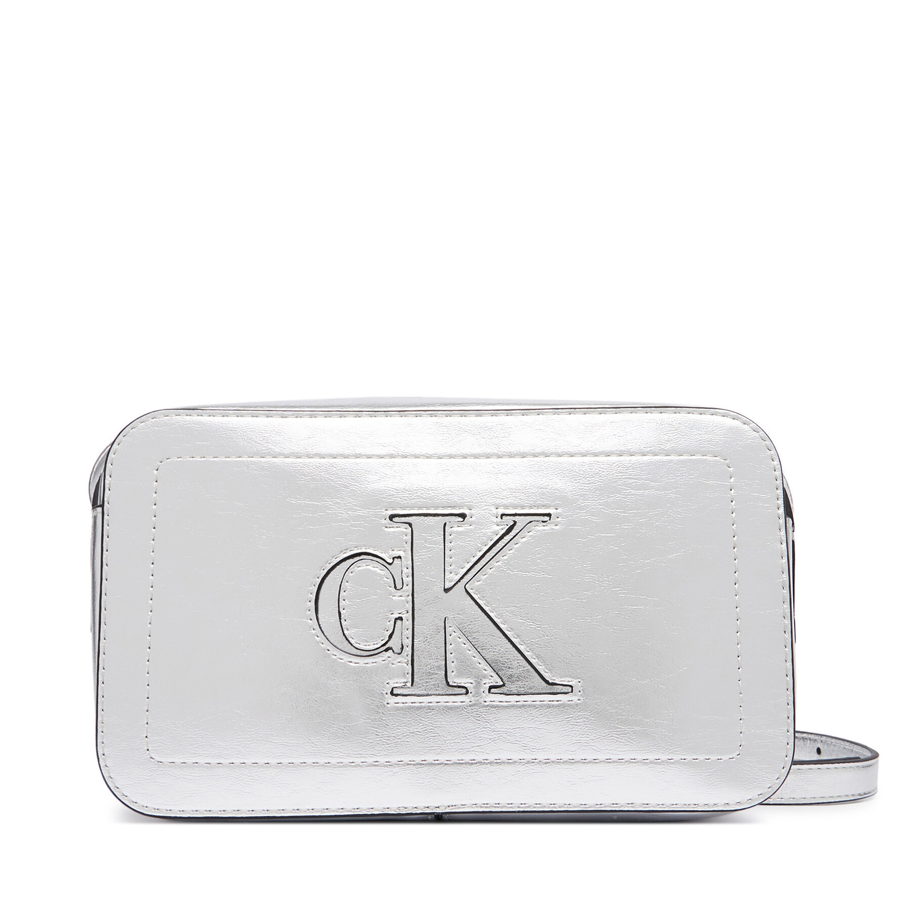 Дамска чанта Calvin Klein Bold Ck Outline Mtl Camera Bag LV04F3896G Сребрист