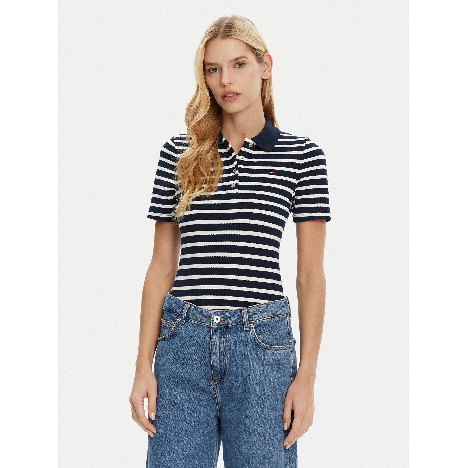 Tommy Hilfiger Pólóing 1985 WW0WW43225 Sötétkék Slim Fit