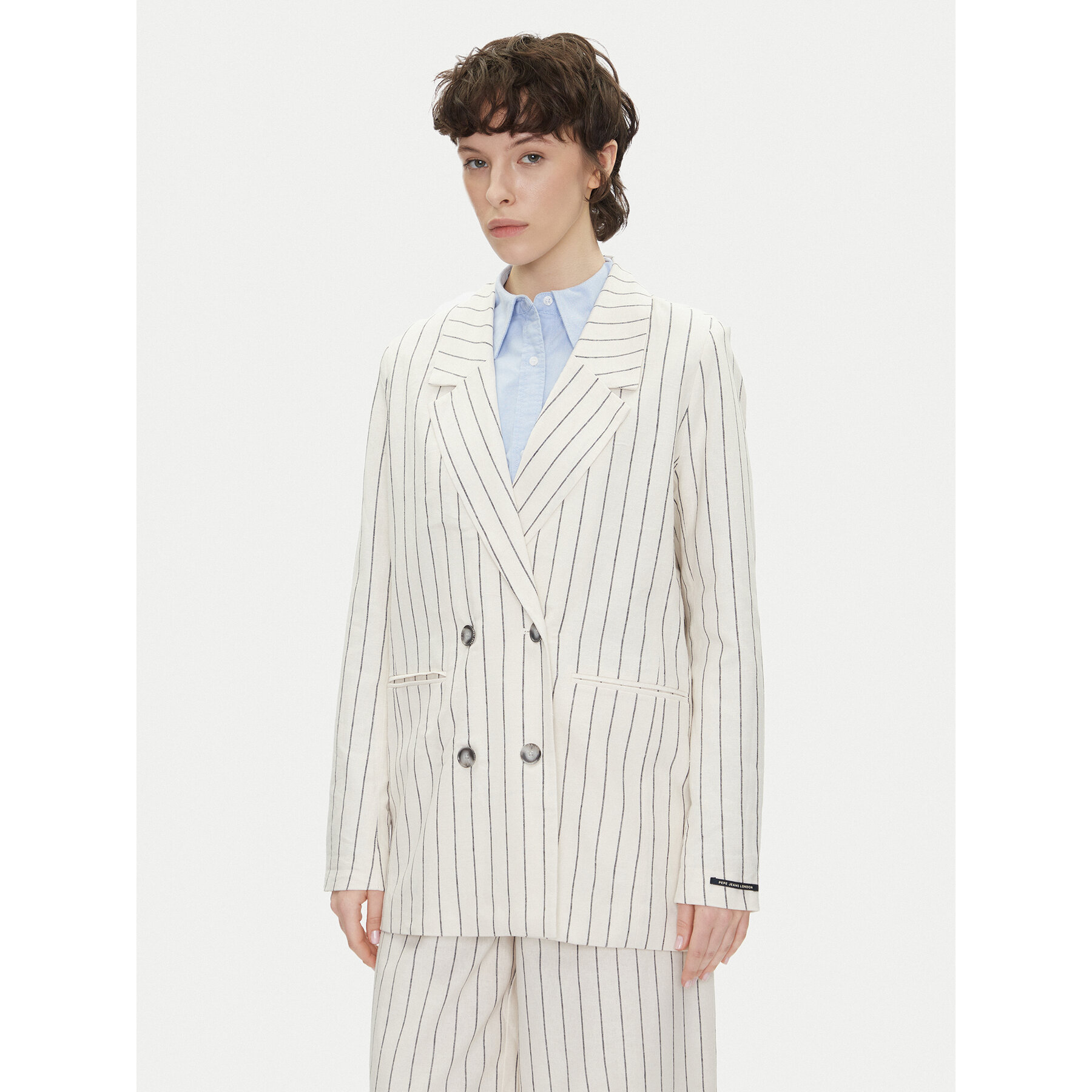 Pepe Jeans Sakko Hannah PL402589 Écru Loose Fit