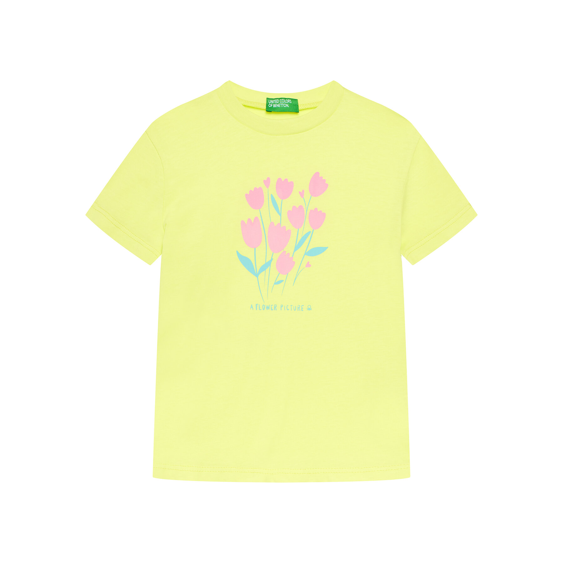 United Colors Of Benetton Póló 3JERG10J3 Sárga Regular Fit