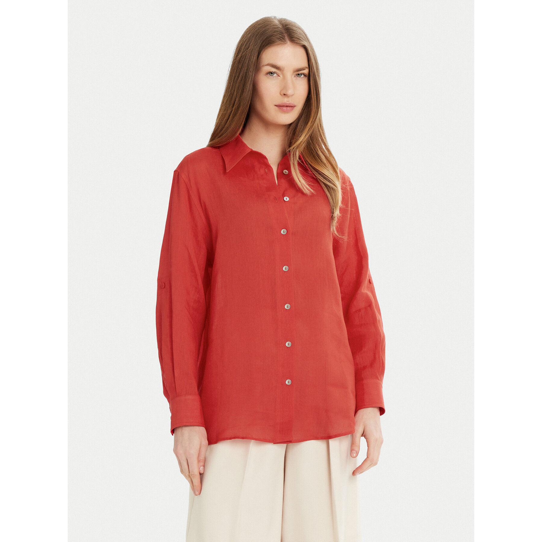 Marella Hemd Ixie 2513111084 Rot Regular Fit
