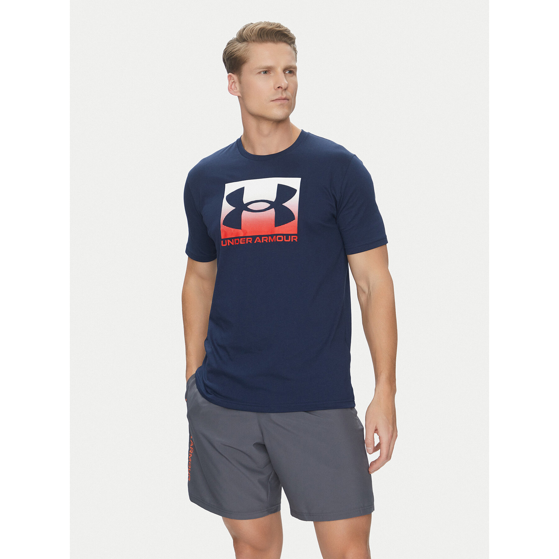 Under Armour T-shirt Boxed Sports 1386793 Tamnoplava Loose Fit