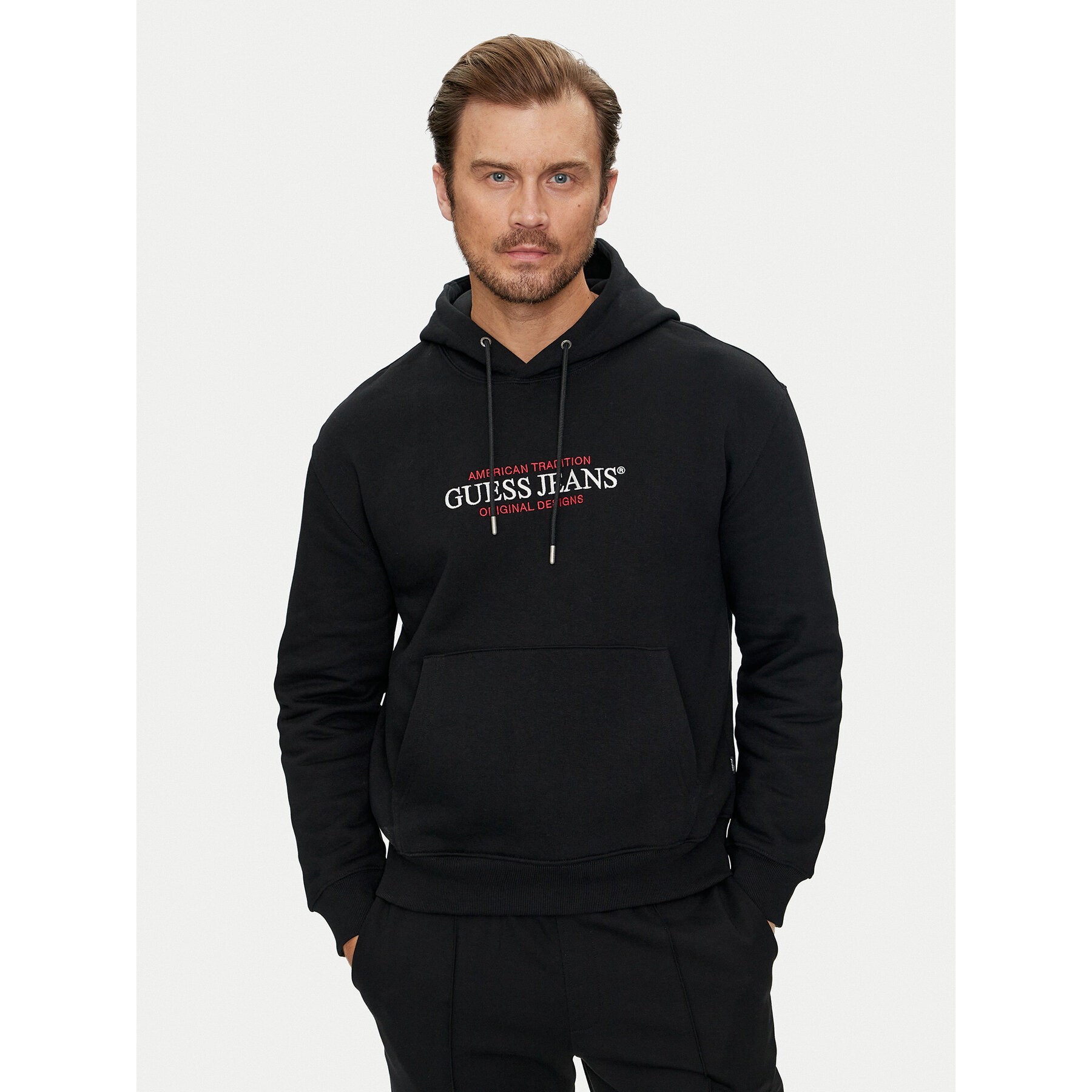 Guess Jeans Sweatshirt M4YQ23 K9V31 Schwarz Classic Fit
