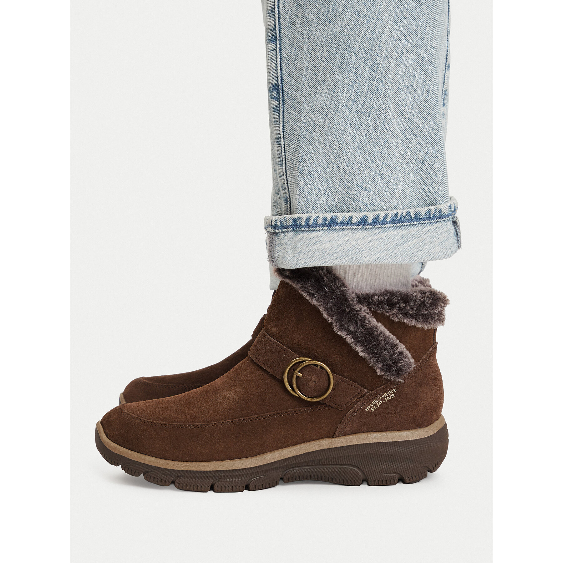 Polokozačky Skechers Easy Going - Gentle Winter 168185 Hnědá