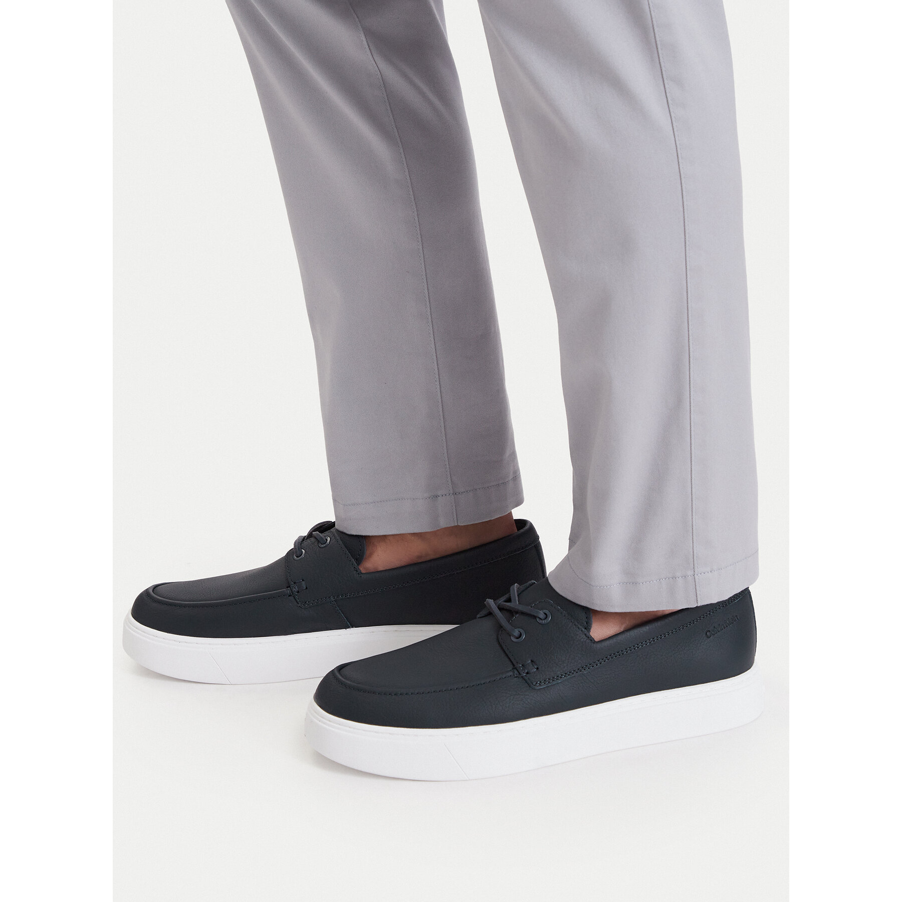 Cipele Calvin Klein Hybrid Clean Boat Shoe Lth HM0HM02233 Tamnoplava