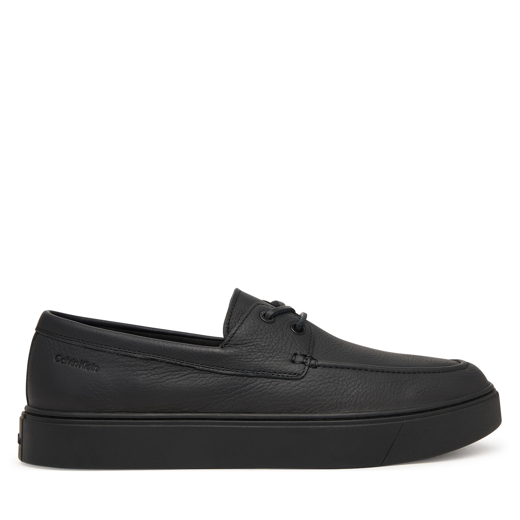 Poltopánky Calvin Klein Hybrid Clean Boat Shoe Lth HM0HM02233 Čierna