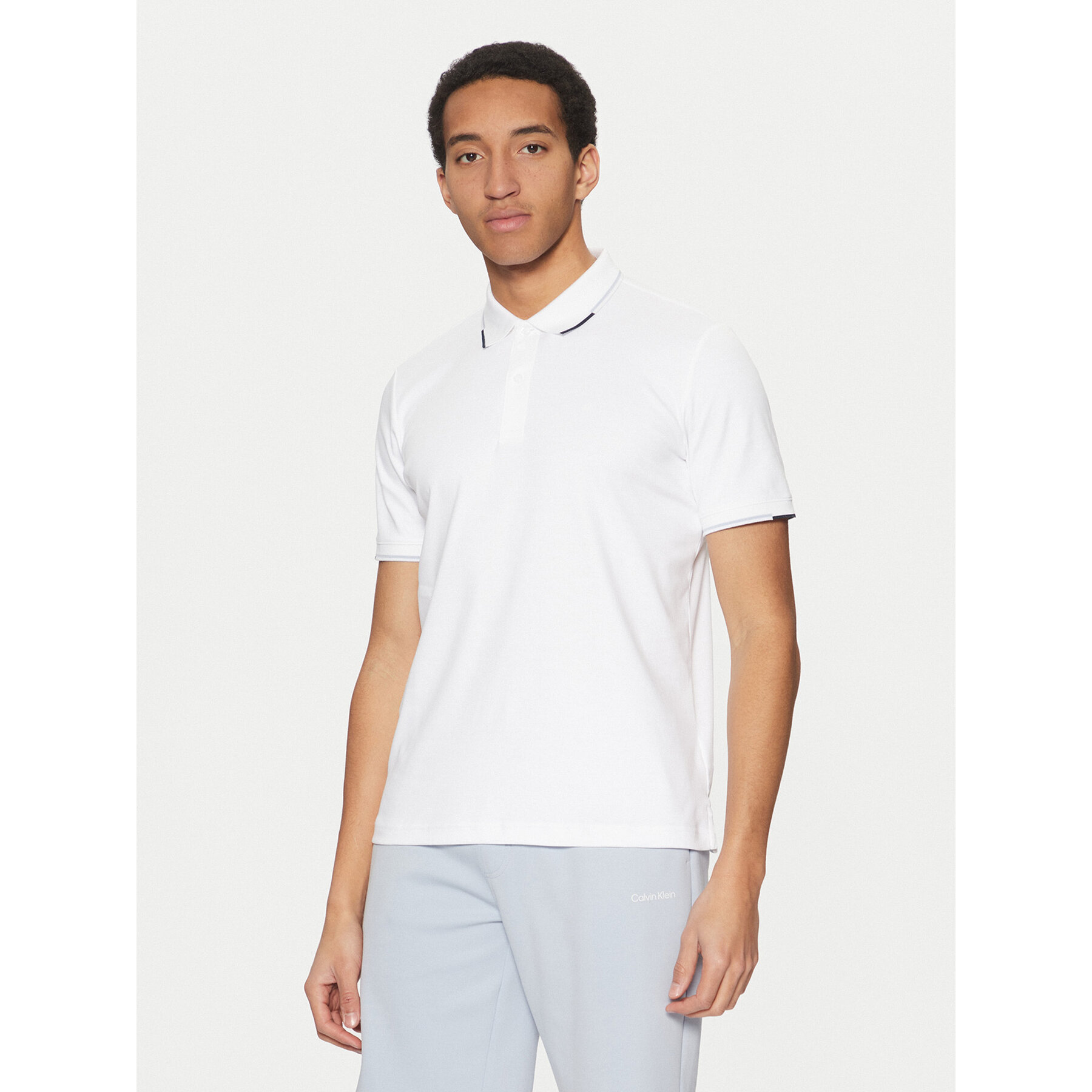 Calvin Klein Pólóing K10K114130 Fehér Regular Fit