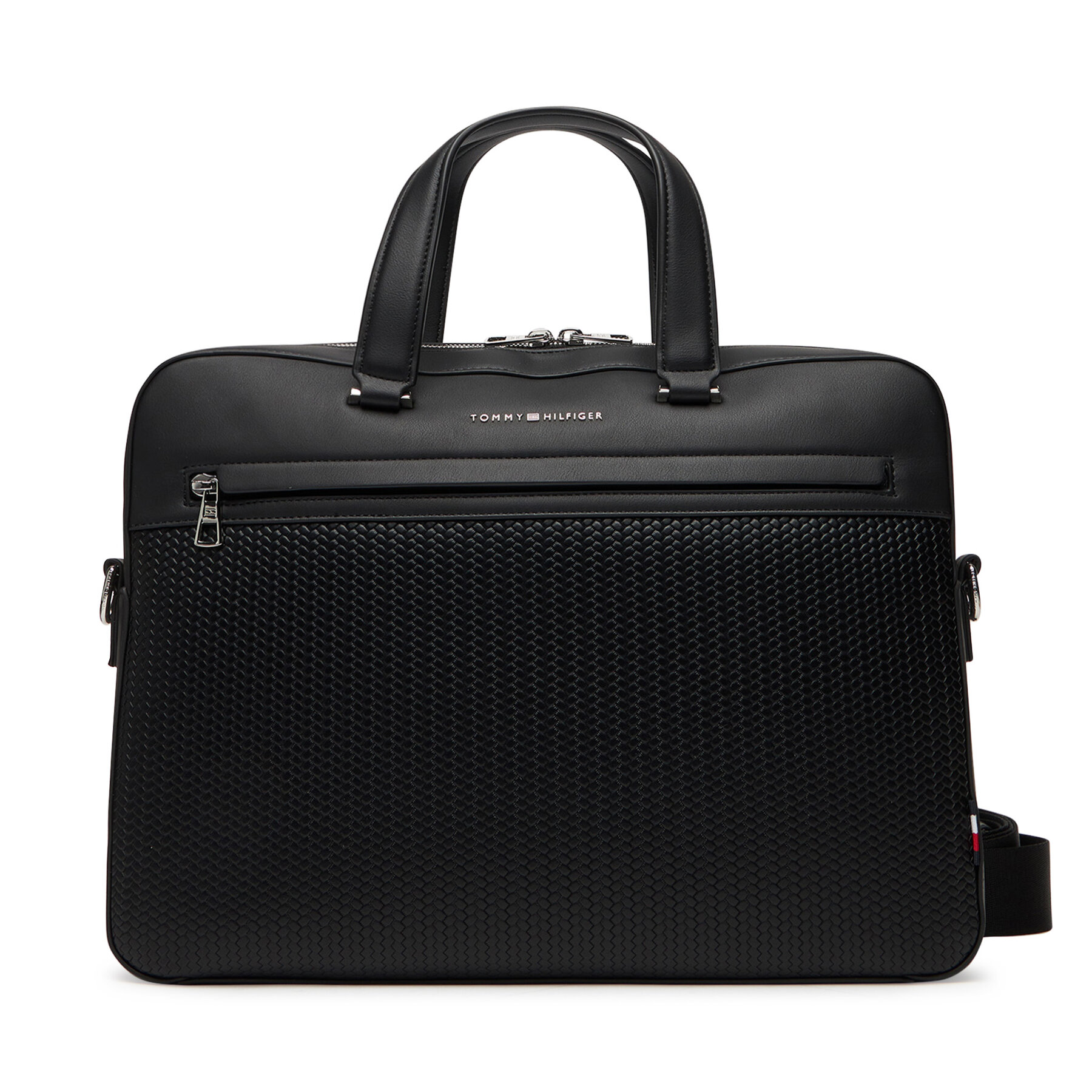 Laptoptáska Tommy Hilfiger Th Woven Computer Bag AM0AM13660 Fekete