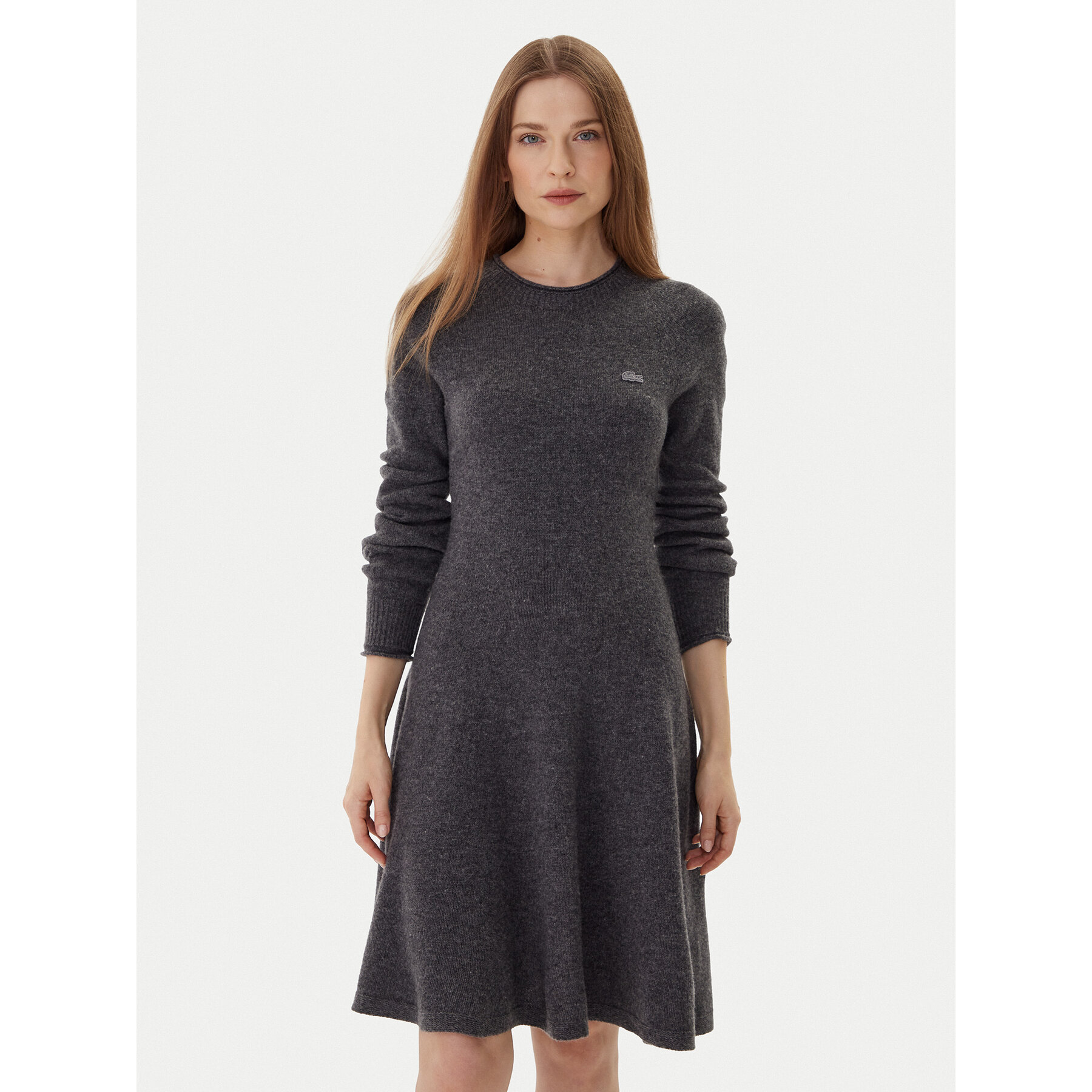 Lacoste Strickkleid EF4161 Grau Regular Fit