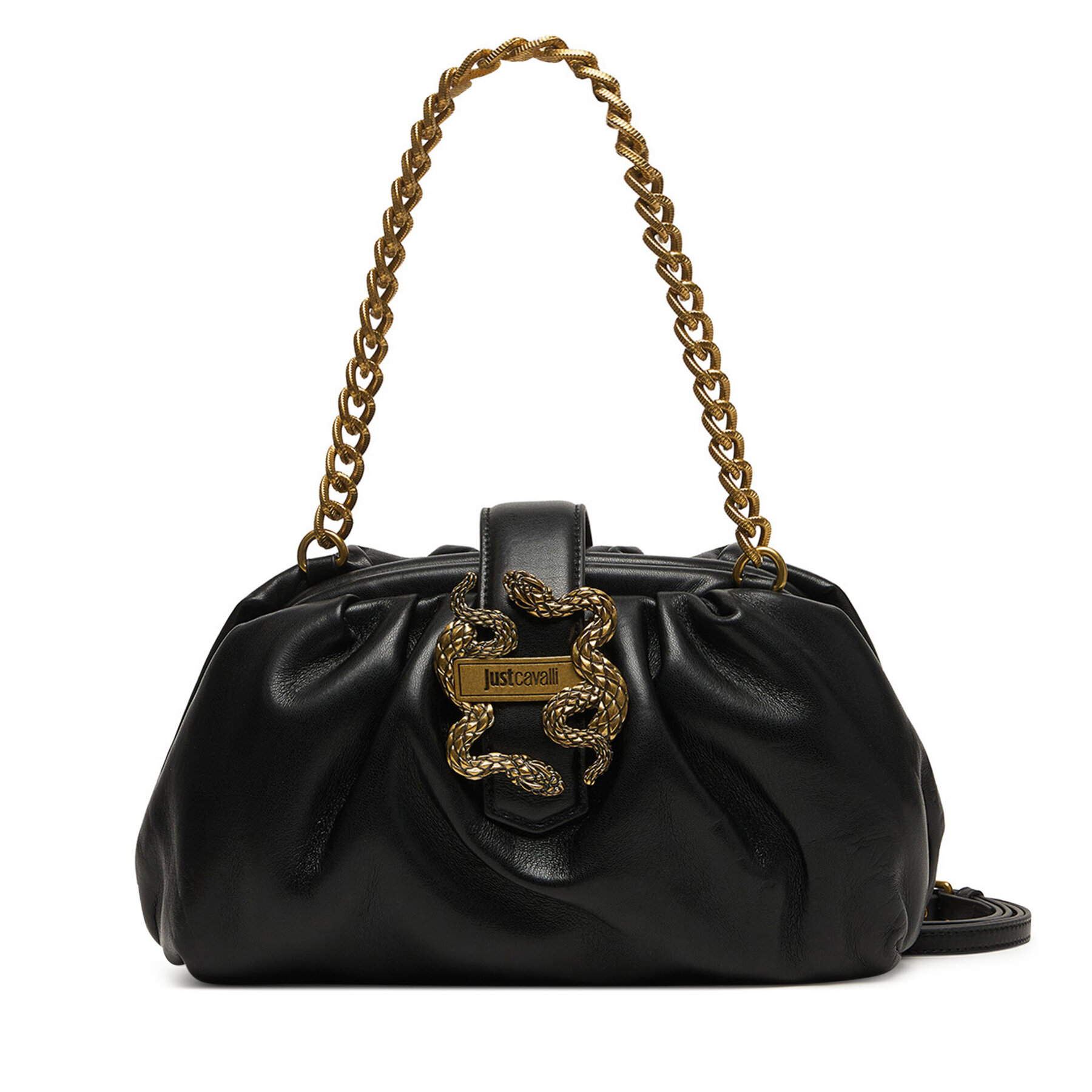 Дамска чанта Just Cavalli Iconic Snakes 81RA4BD1 ZS748 Черен