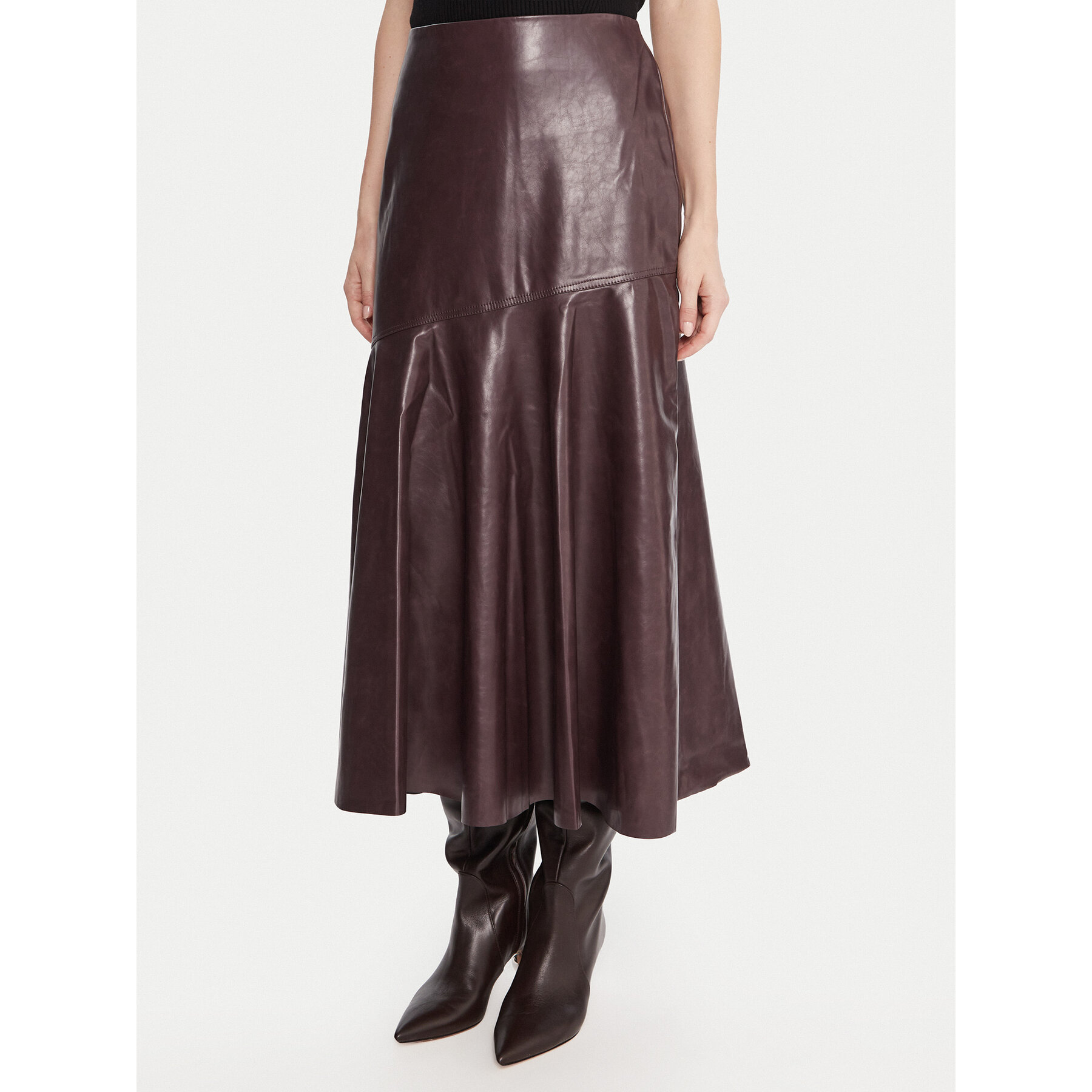 French Connection Rock aus Kunstleder 73ZAP 60 Dunkelrot Regular Fit